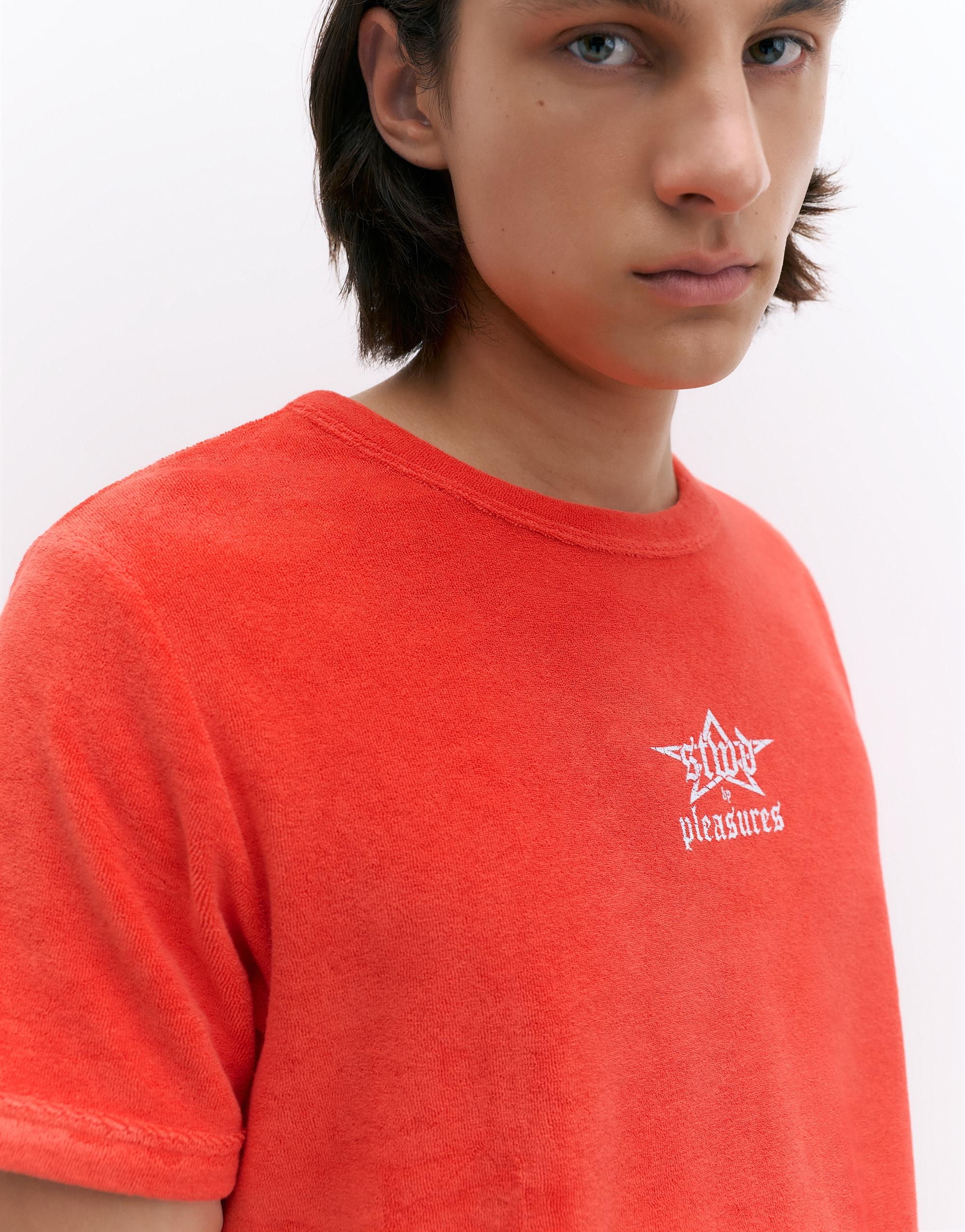 Pleasures x STWD towelling T-shirt — Red