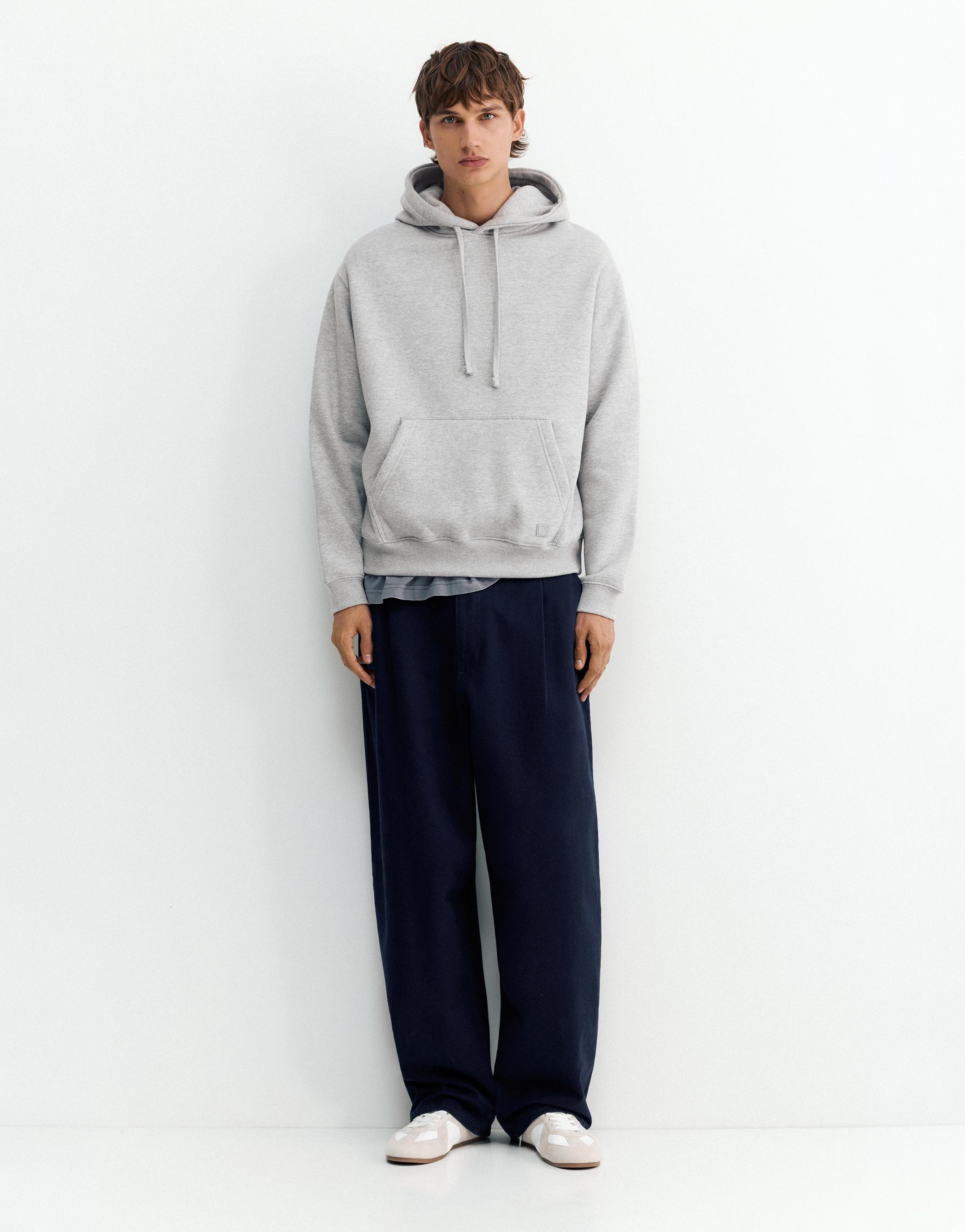 Basic hoodie — Grey marl