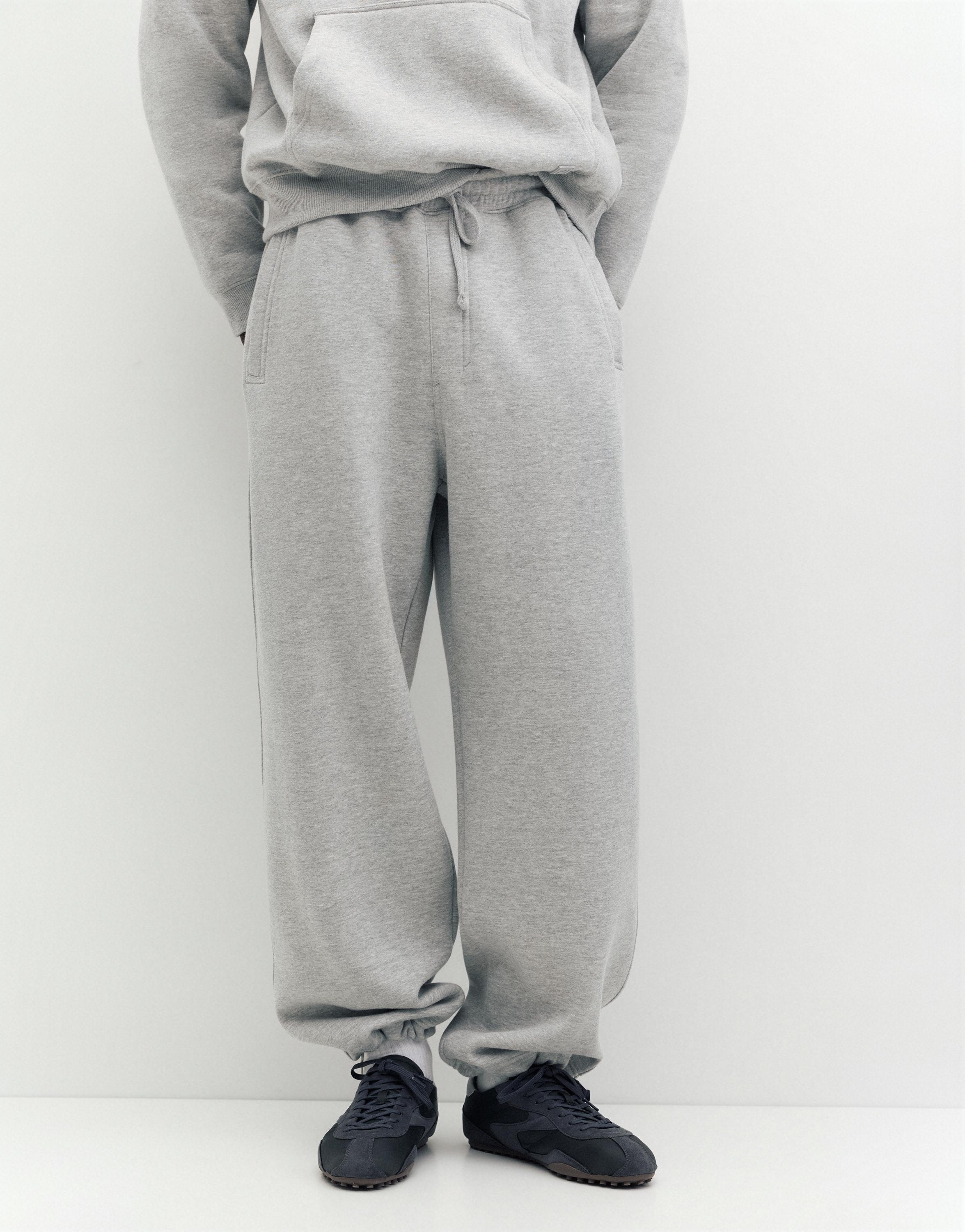 Baggy joggers — Grey marl