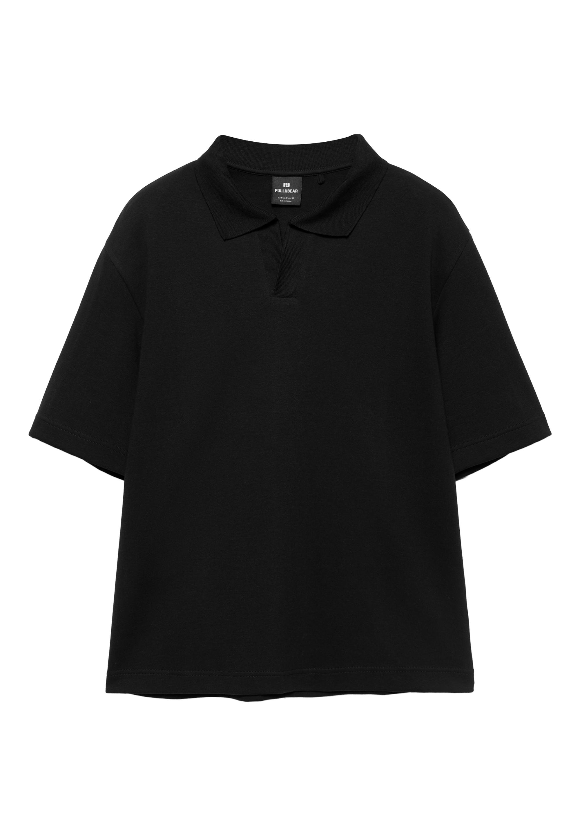Short sleeve interlock polo shirt — Black