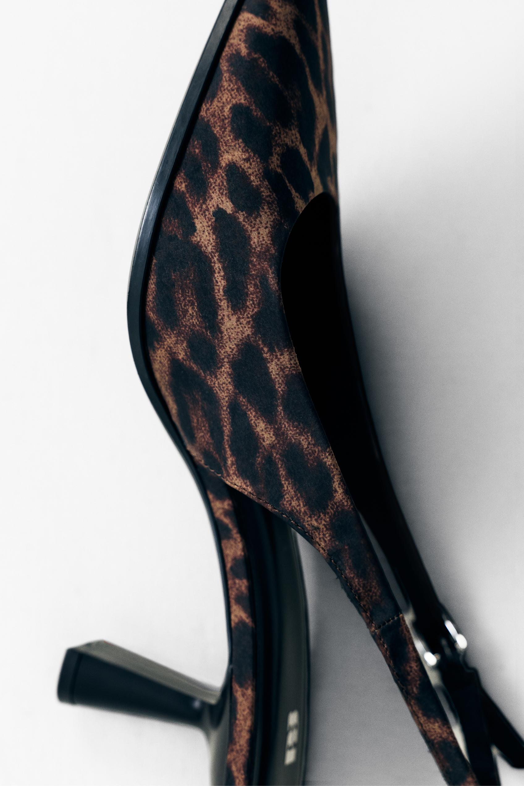 Leopard print slingback heels — Leopard