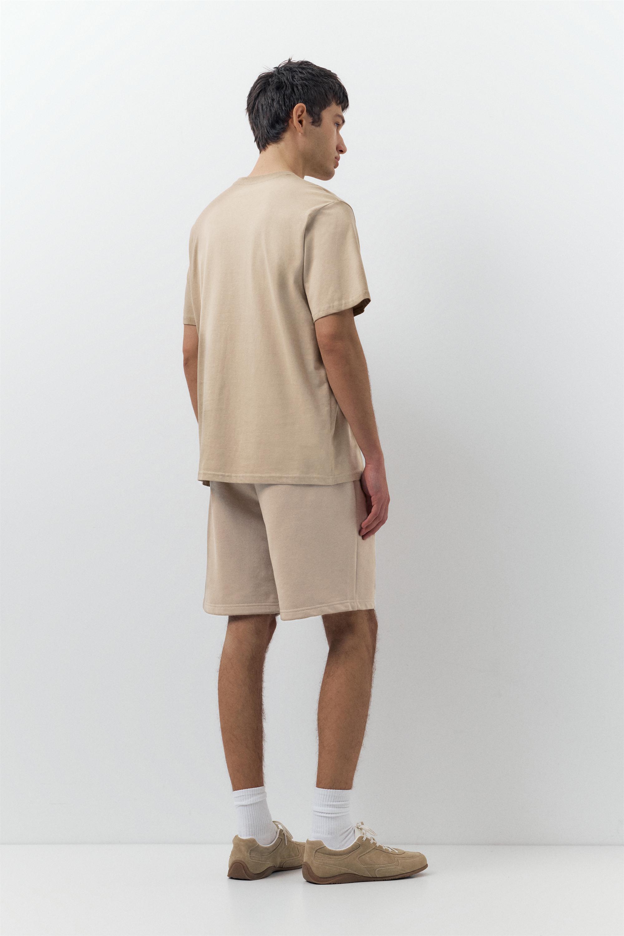 Pack of Bermuda jogger shorts and T-shirt — Sand