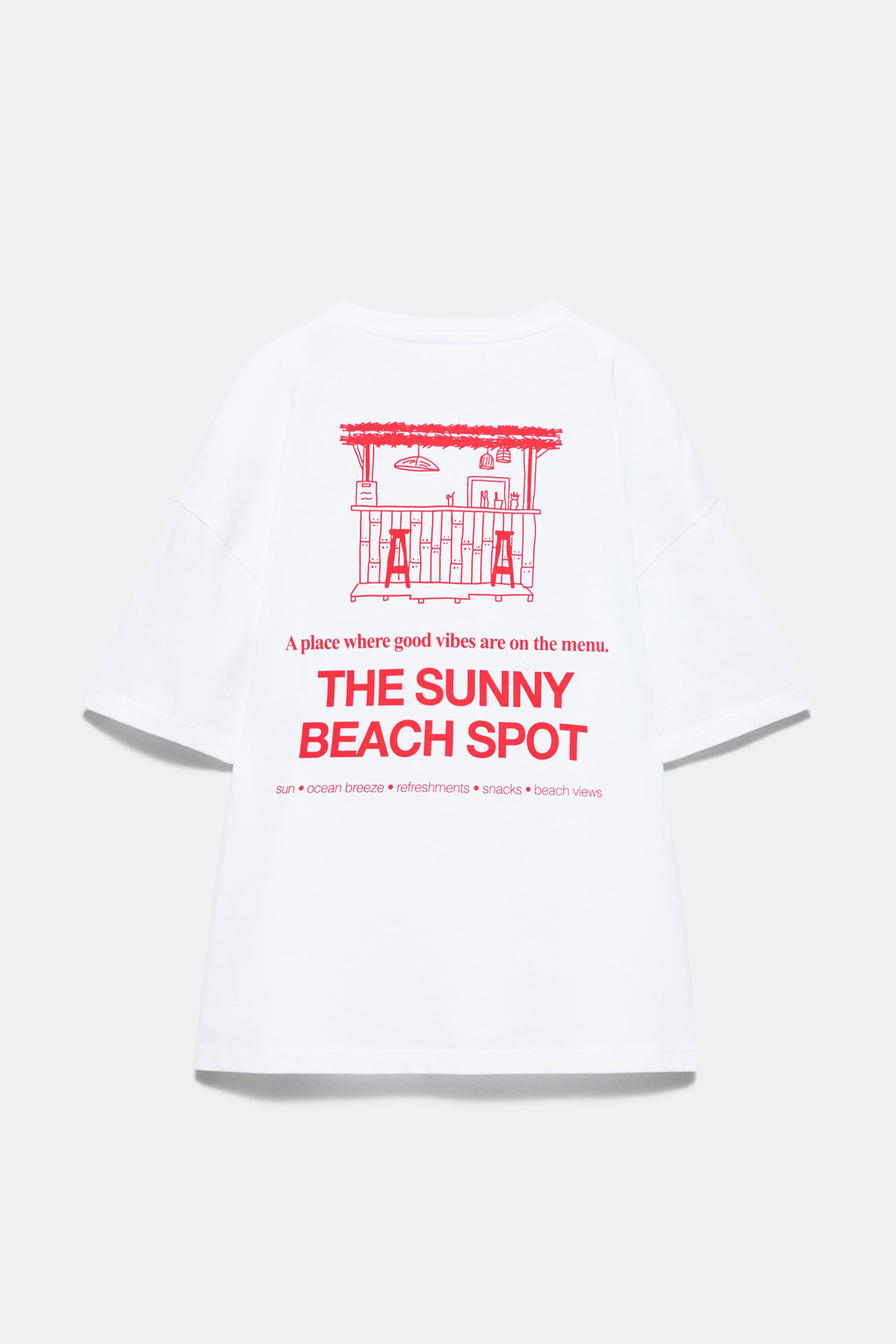 Beach bar graphic T-shirt — White