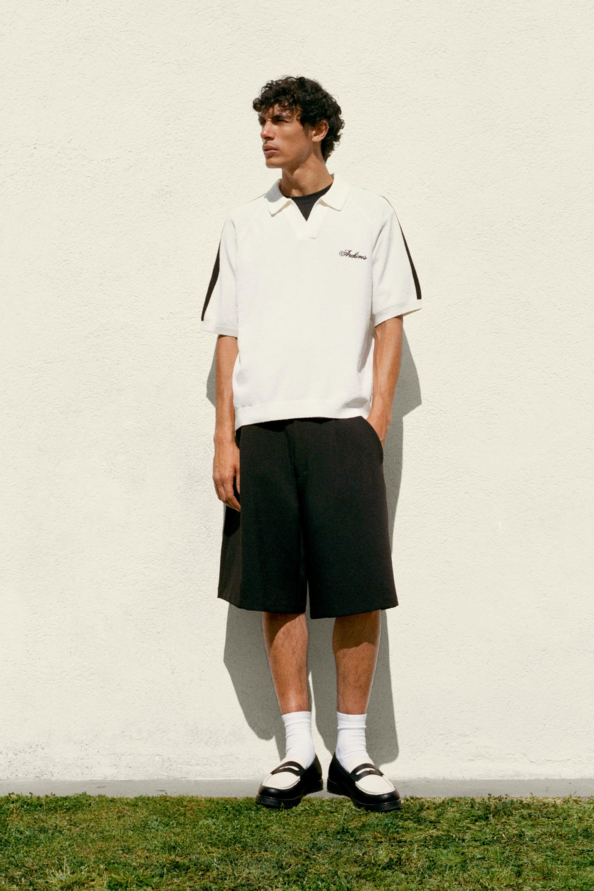 Smart Bermuda shorts with pleats — Black