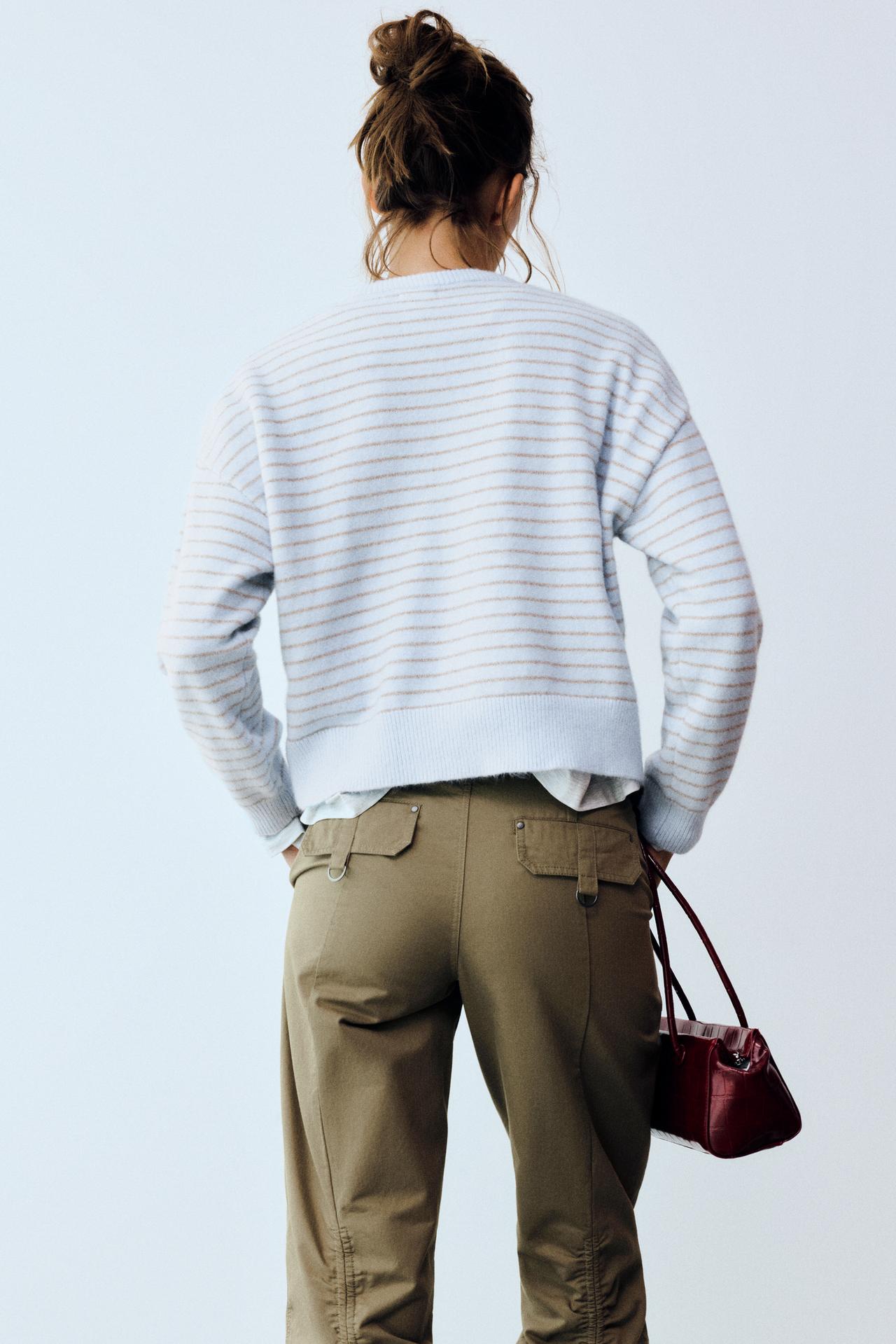 Soft-touch boxy jumper — Blue marl