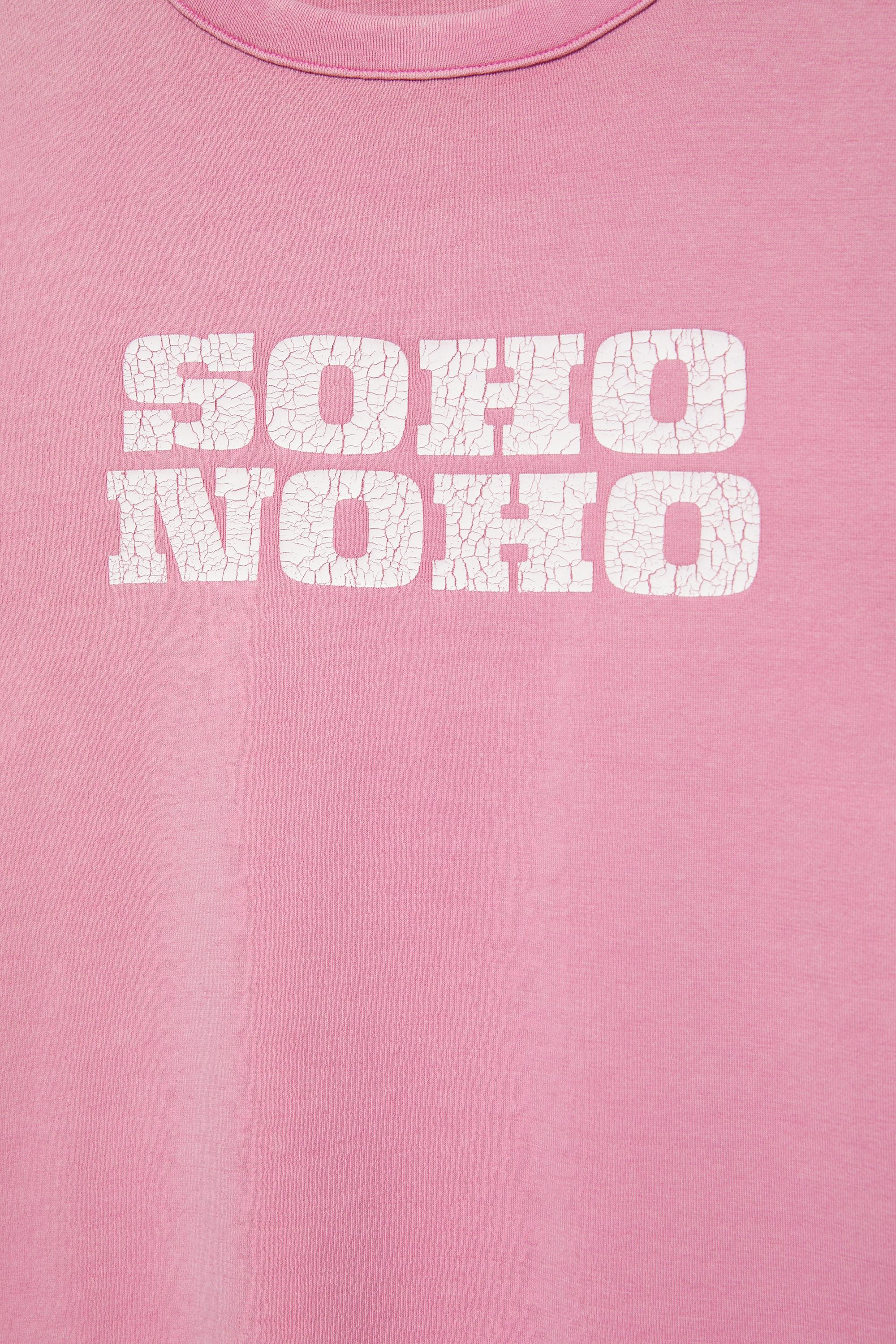 Crackled text graphic T-shirt — Pink