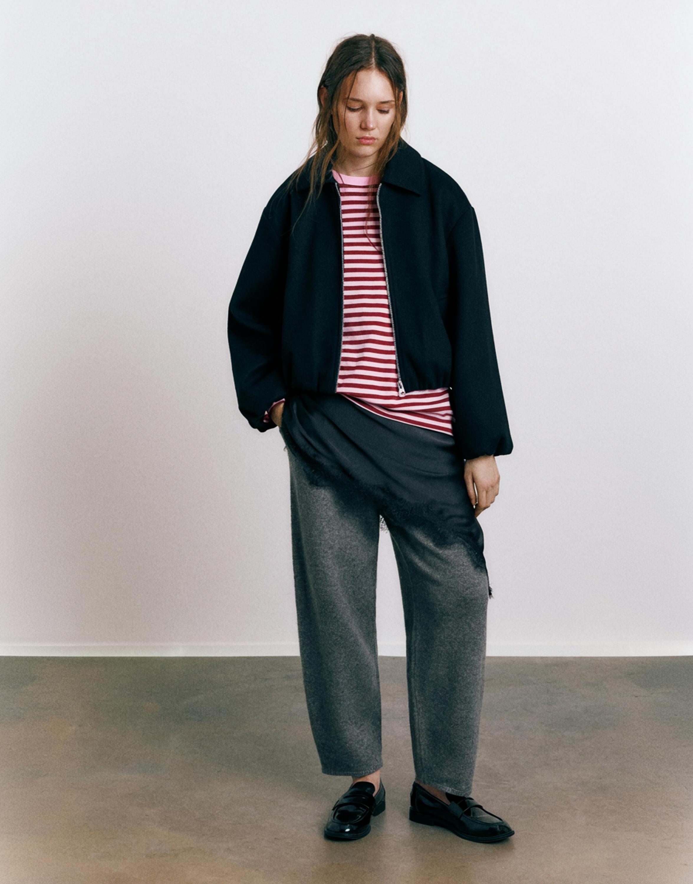 Yumuşak kumaş balon ceket - Görsel 23