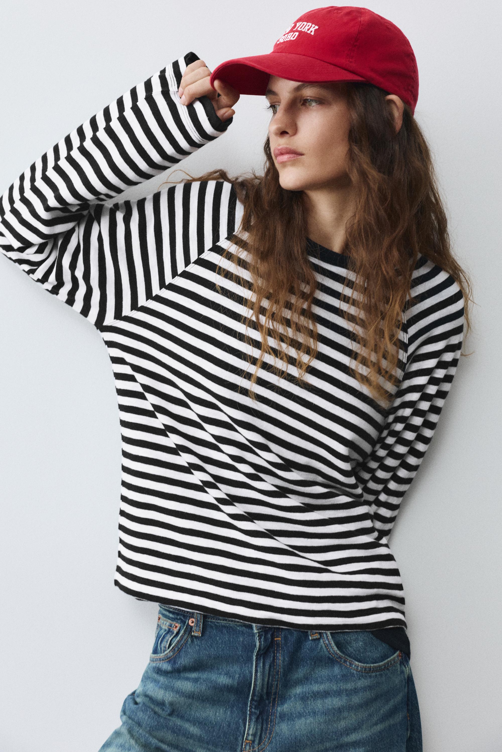 Long sleeve raglan T-shirt — Striped