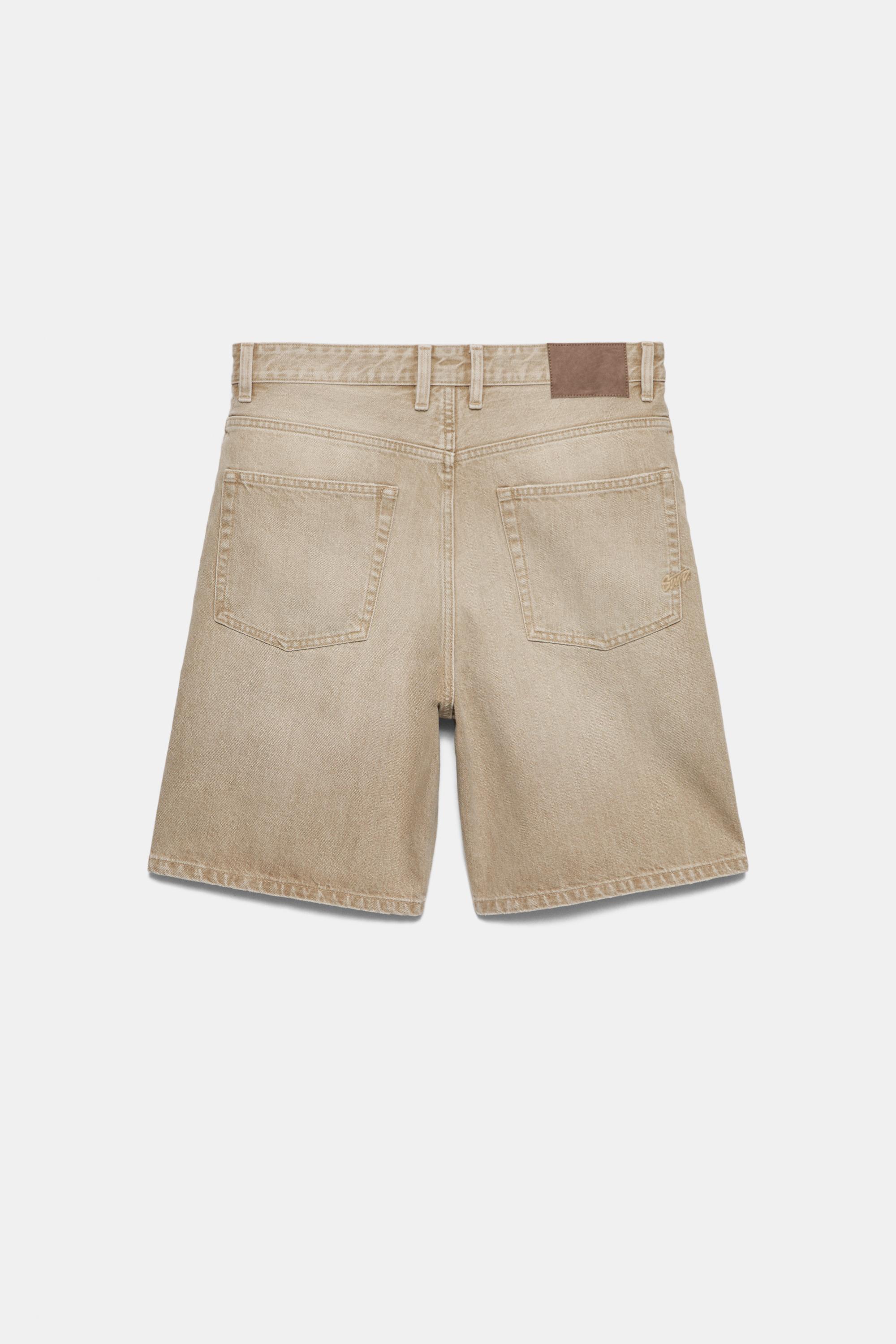Baggy denim Bermuda shorts — Medium ecru