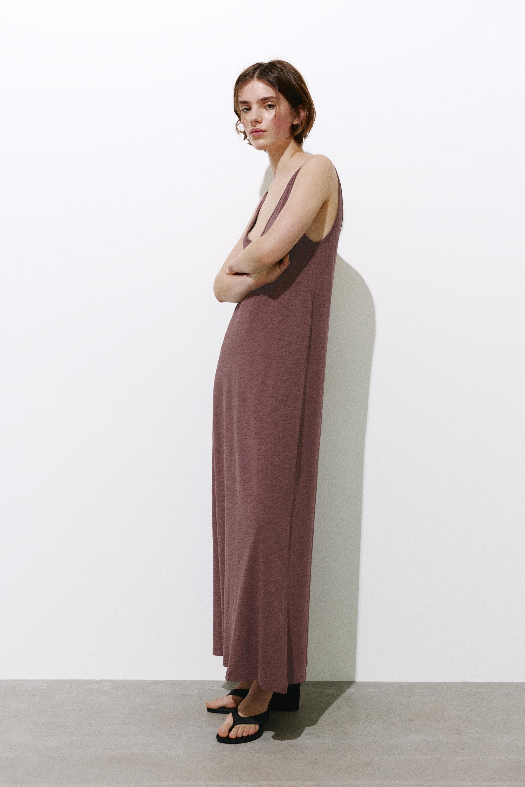 Strappy midi dress — Eggplant