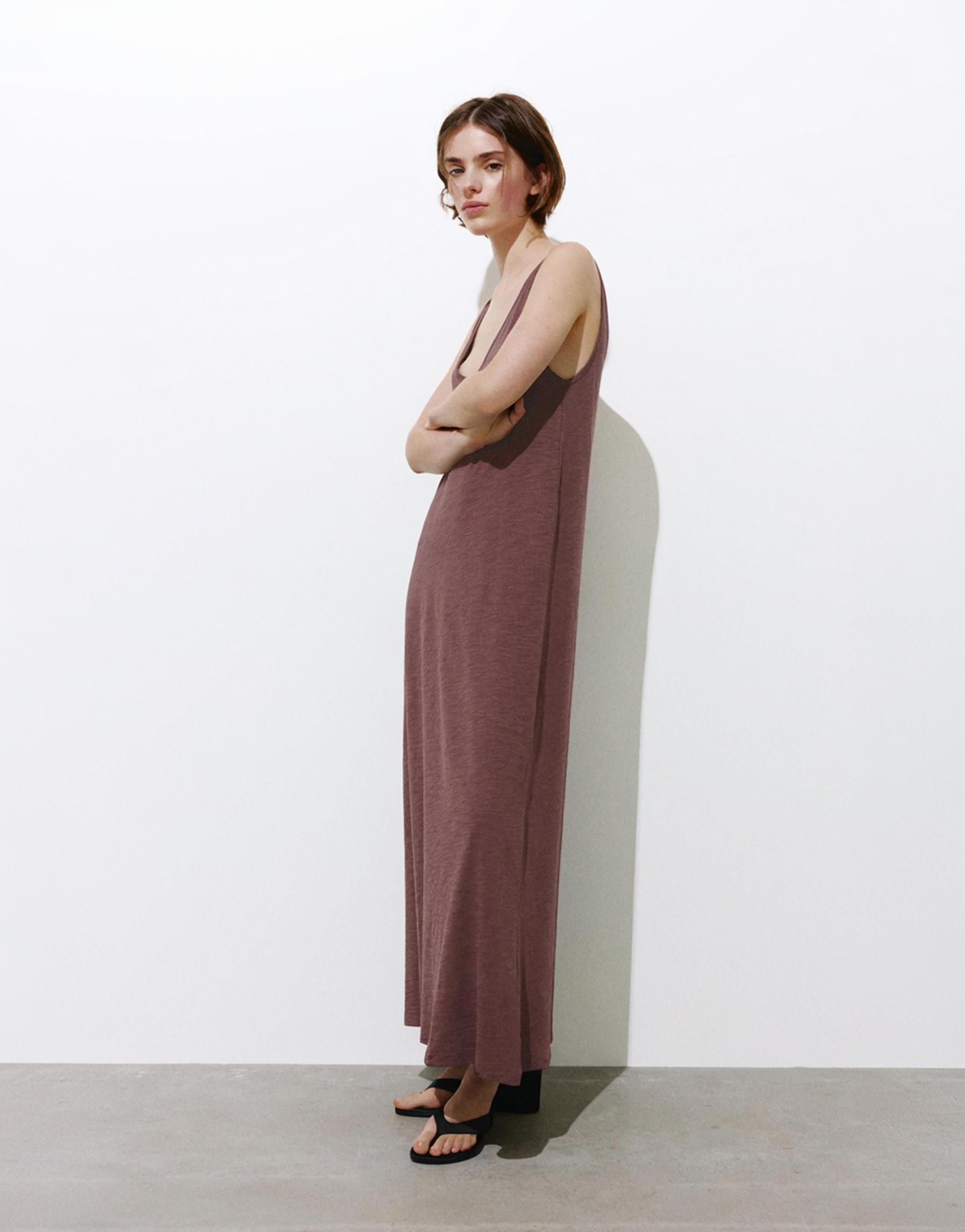 Strappy midi dress — Eggplant