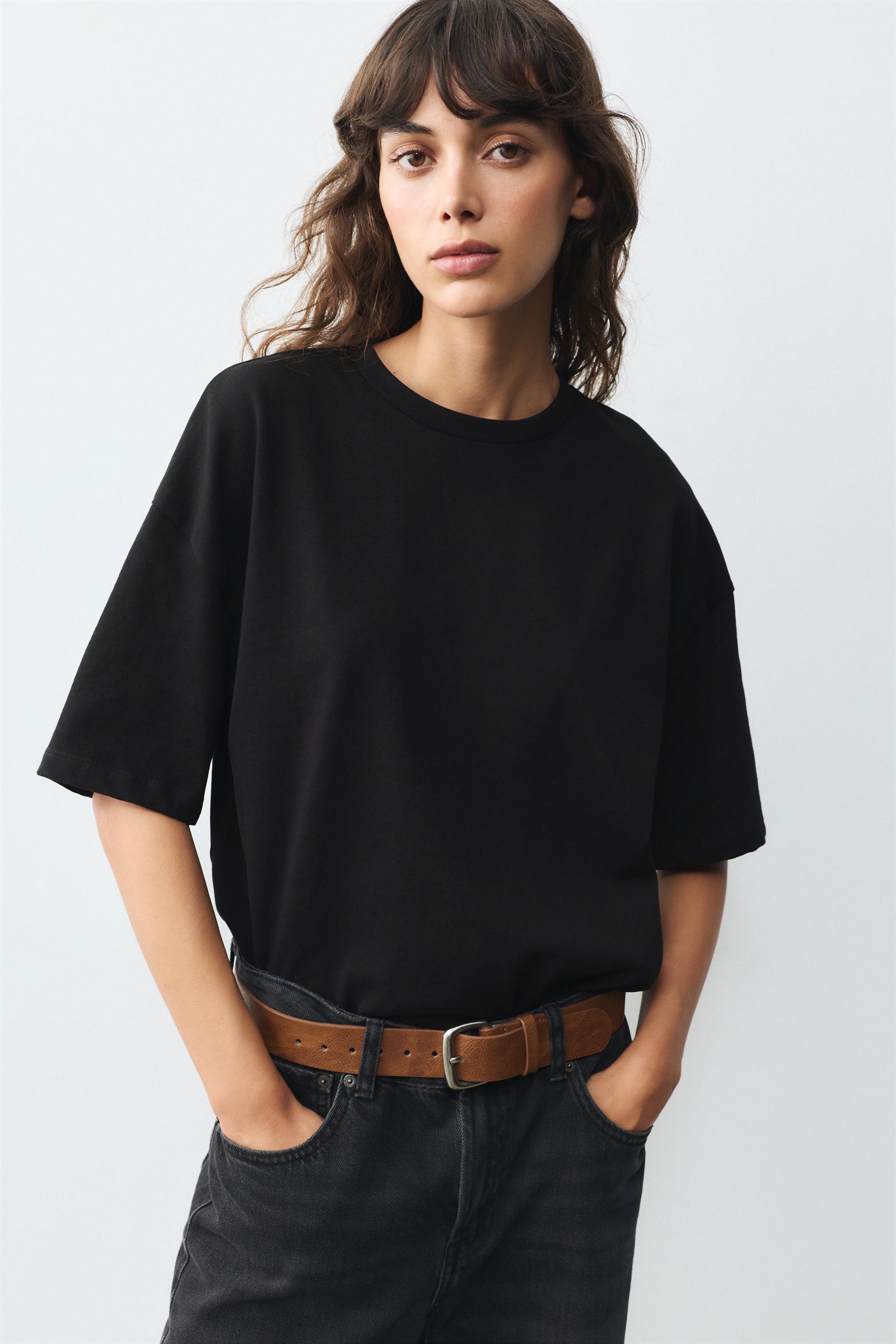Oversize short sleeve T-shirt — Black