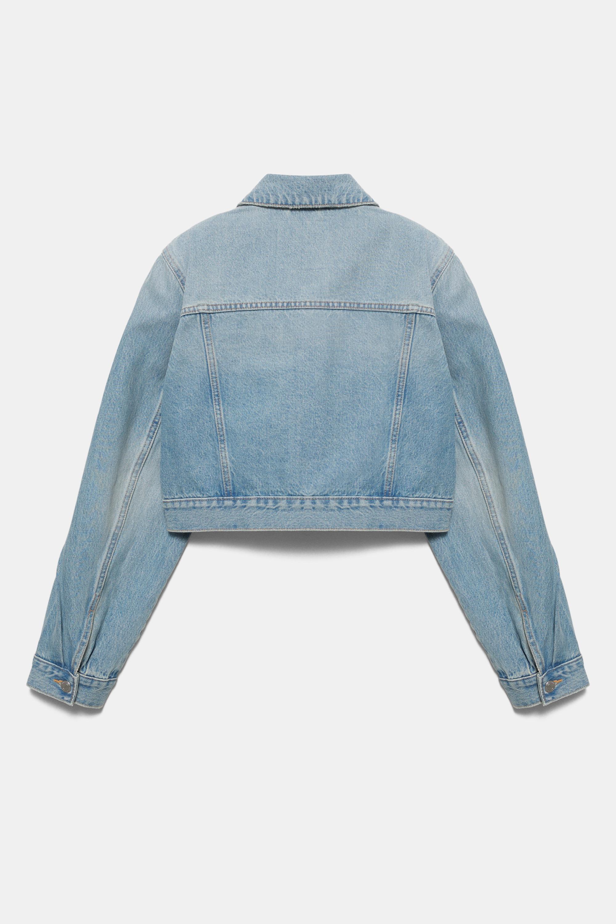 Cropped denim jacket — Pale blue