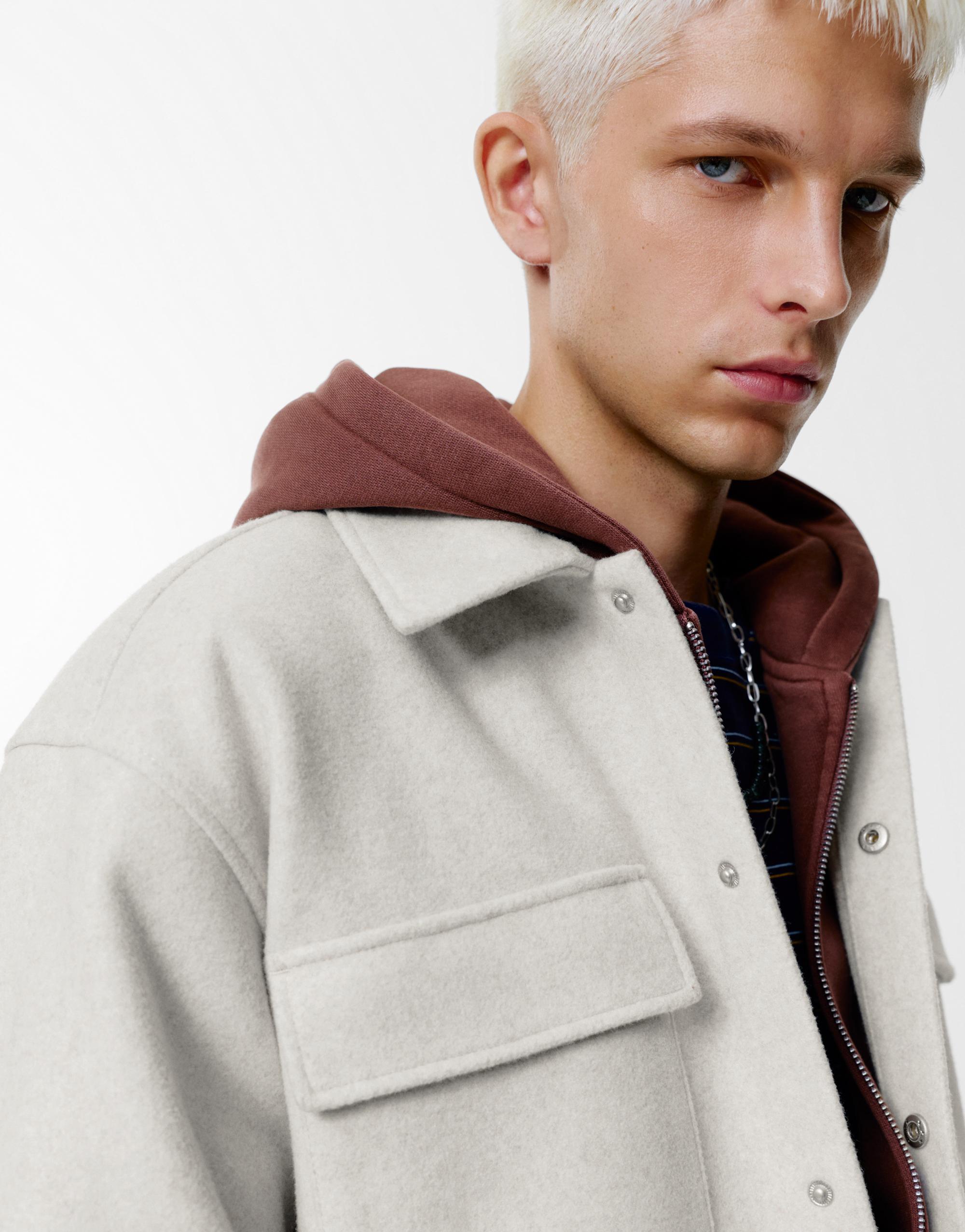 Cepli yünlü ince ceket - Görsel 26