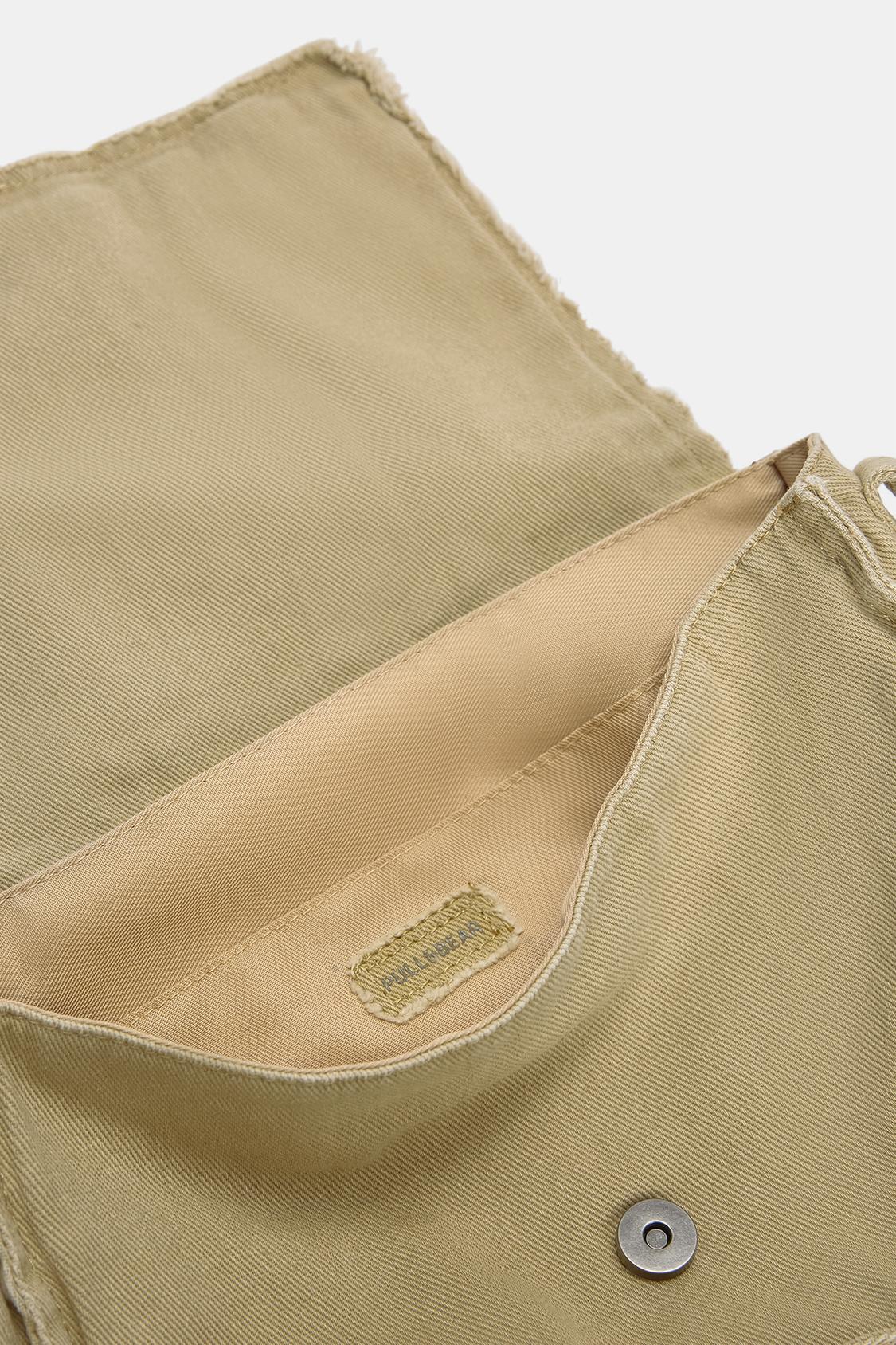 Distressed effect canvas messenger bag - pull&bear