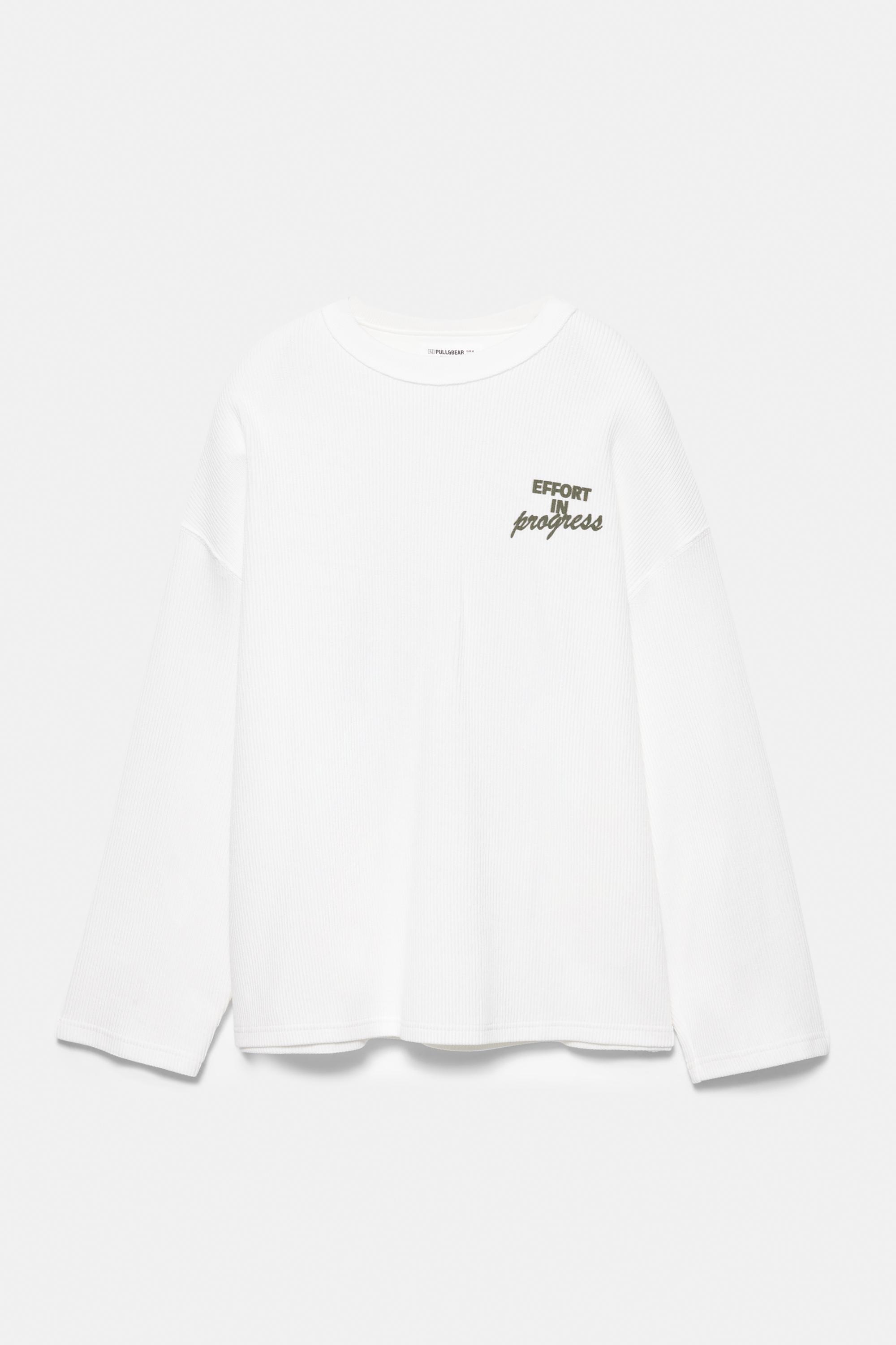 Uzun kollu yazılı tişört - Görsel 5