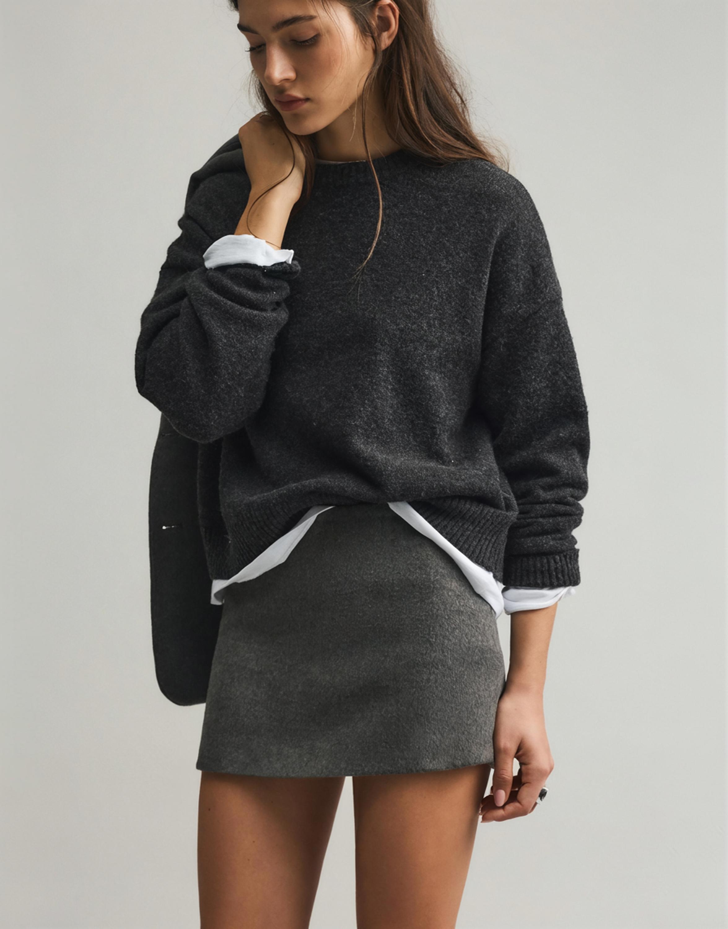 Soft mini skirt — Mole brown