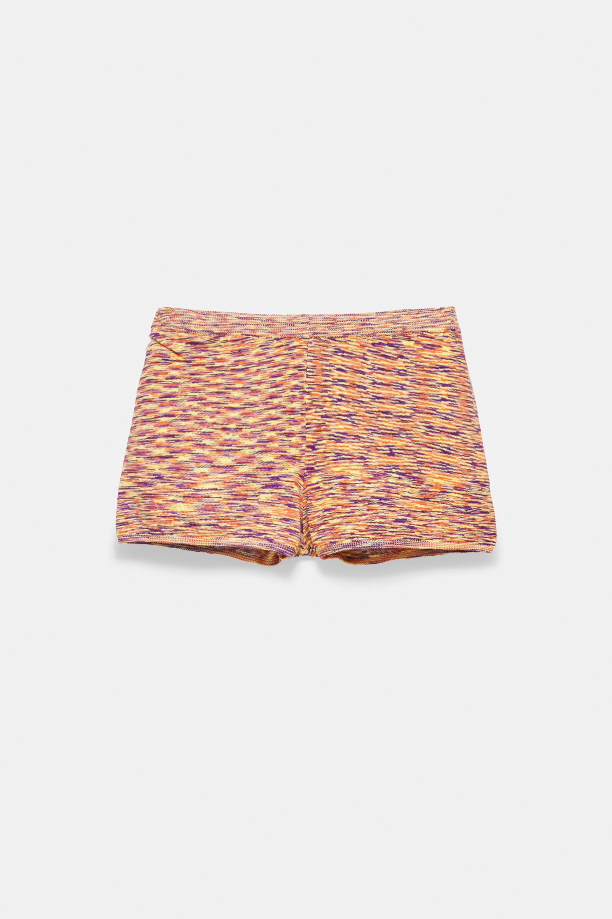 Space-dye knit shorts — Orange