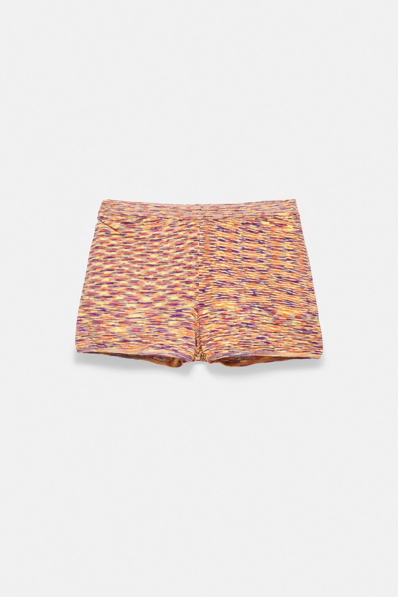 Space-dye knit shorts — Orange