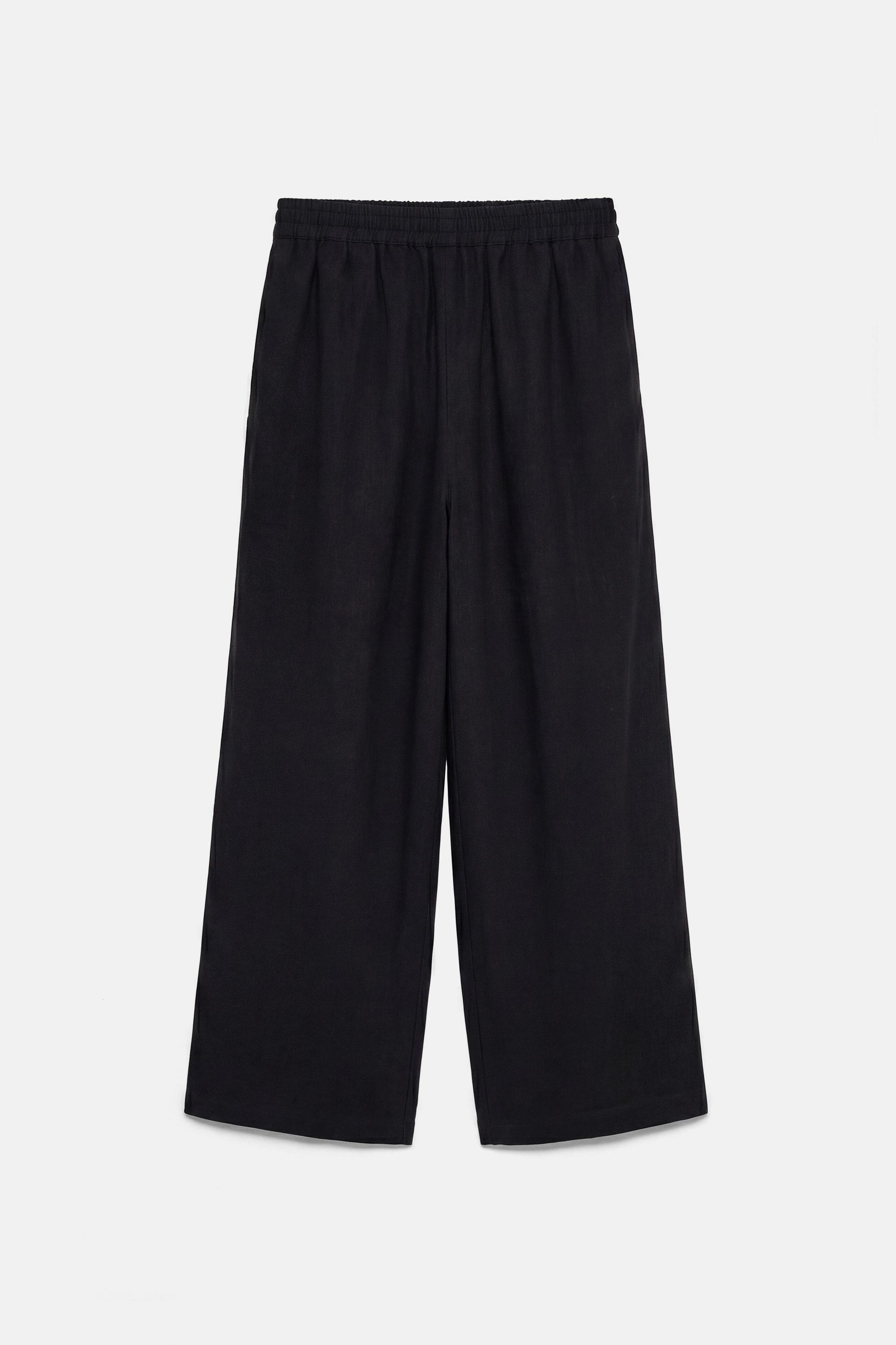 Flowing darted trousers — Black