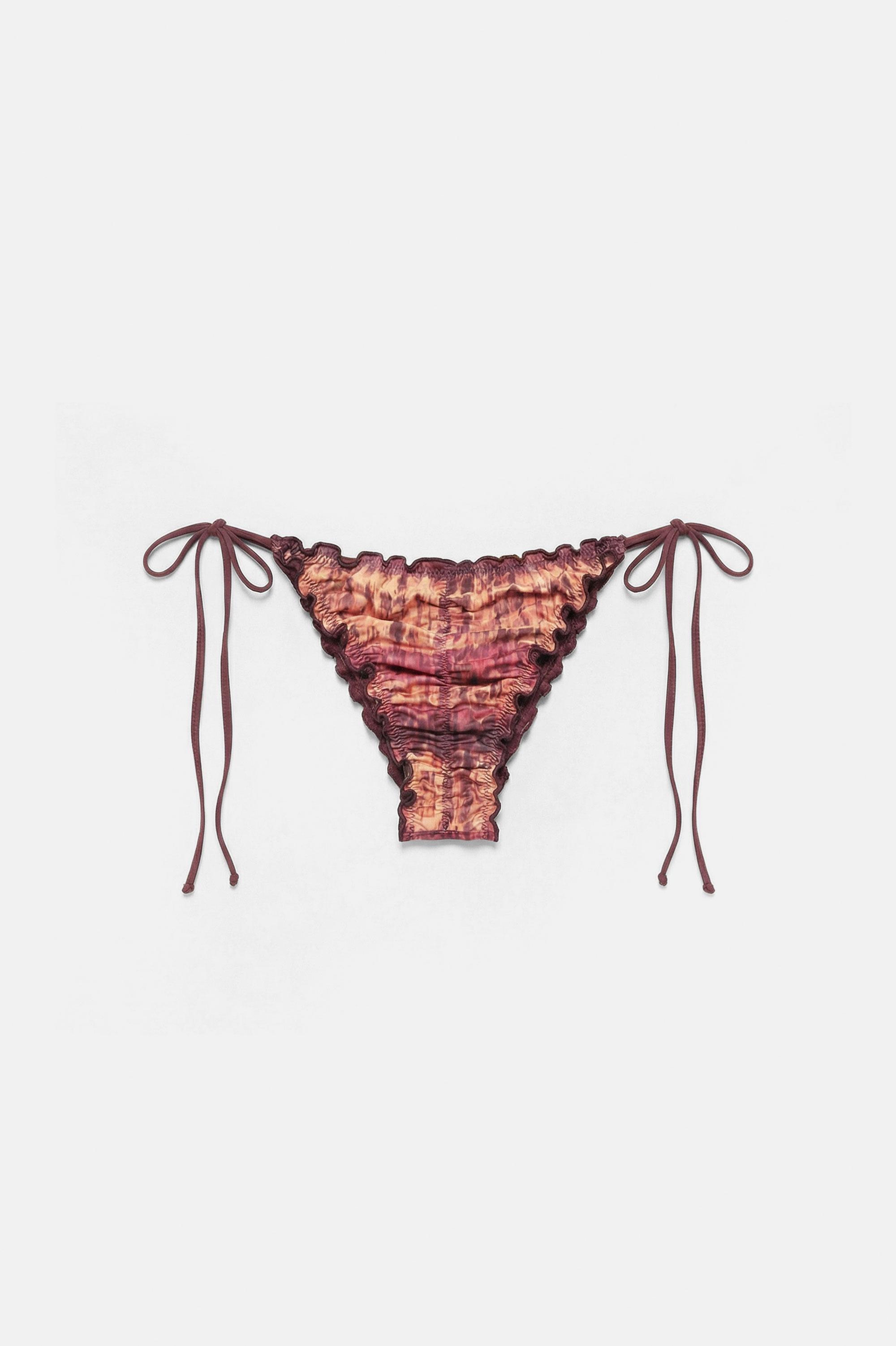 Tie-dye frill bikini bottoms — Orange