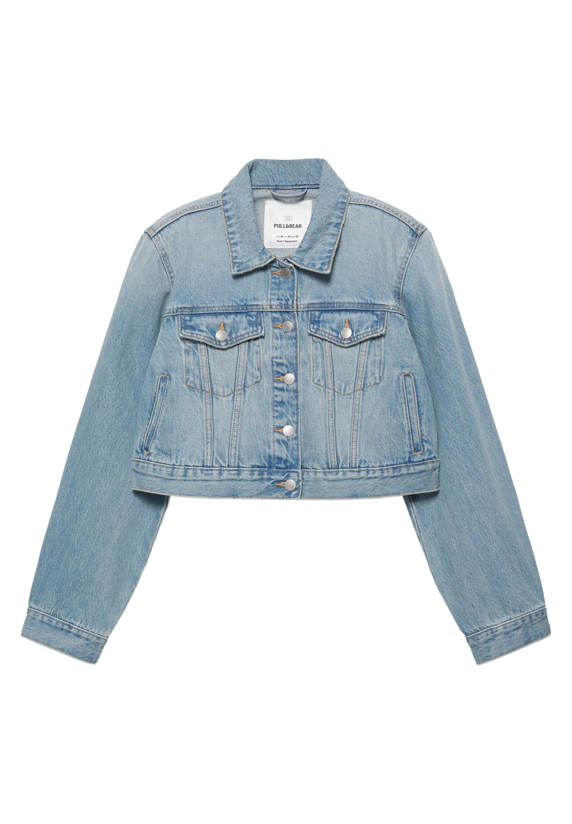 Cropped denim jacket — Pale blue