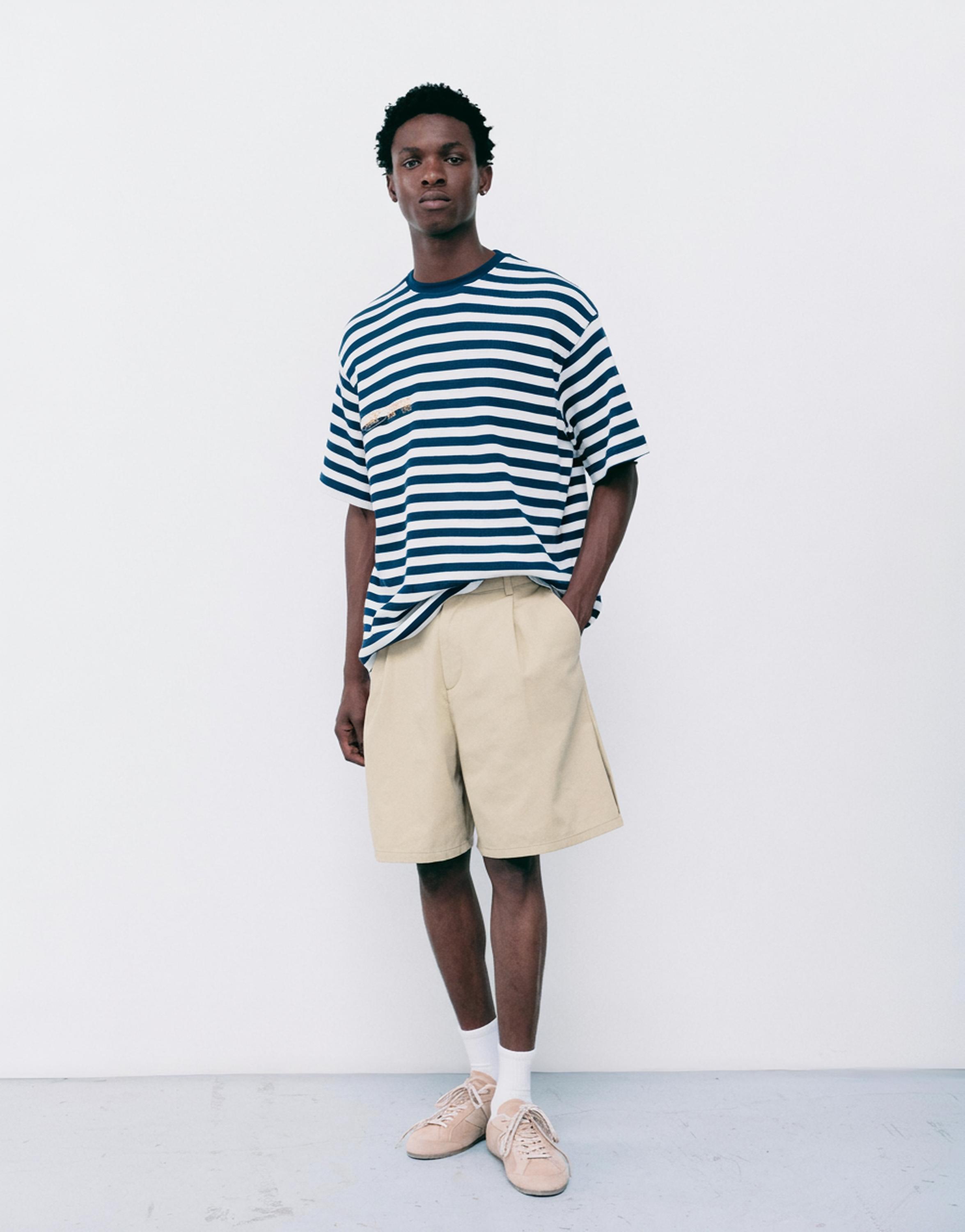 Darted Bermuda shorts — Beige