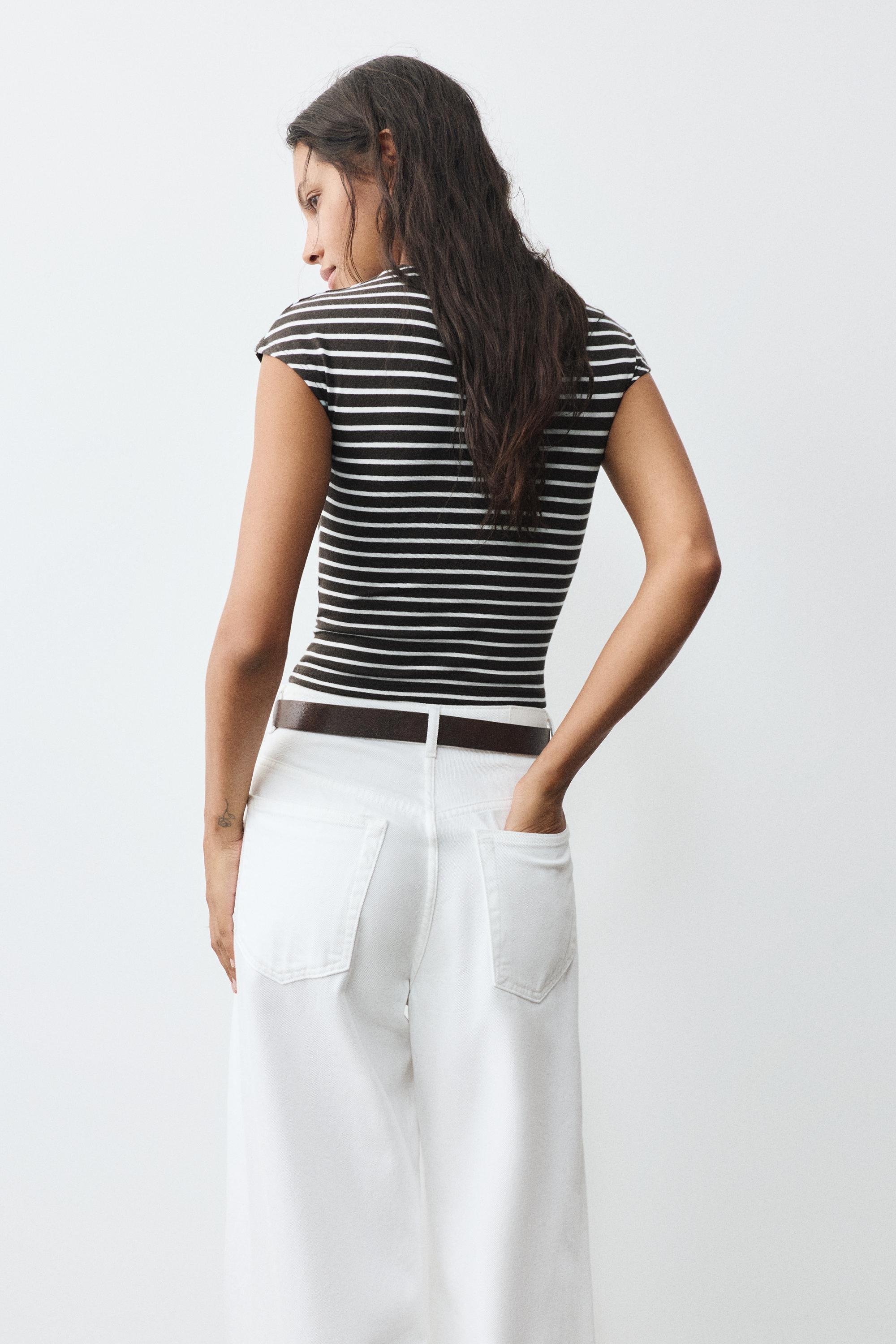 Fitted short sleeve T-shirt — Striped