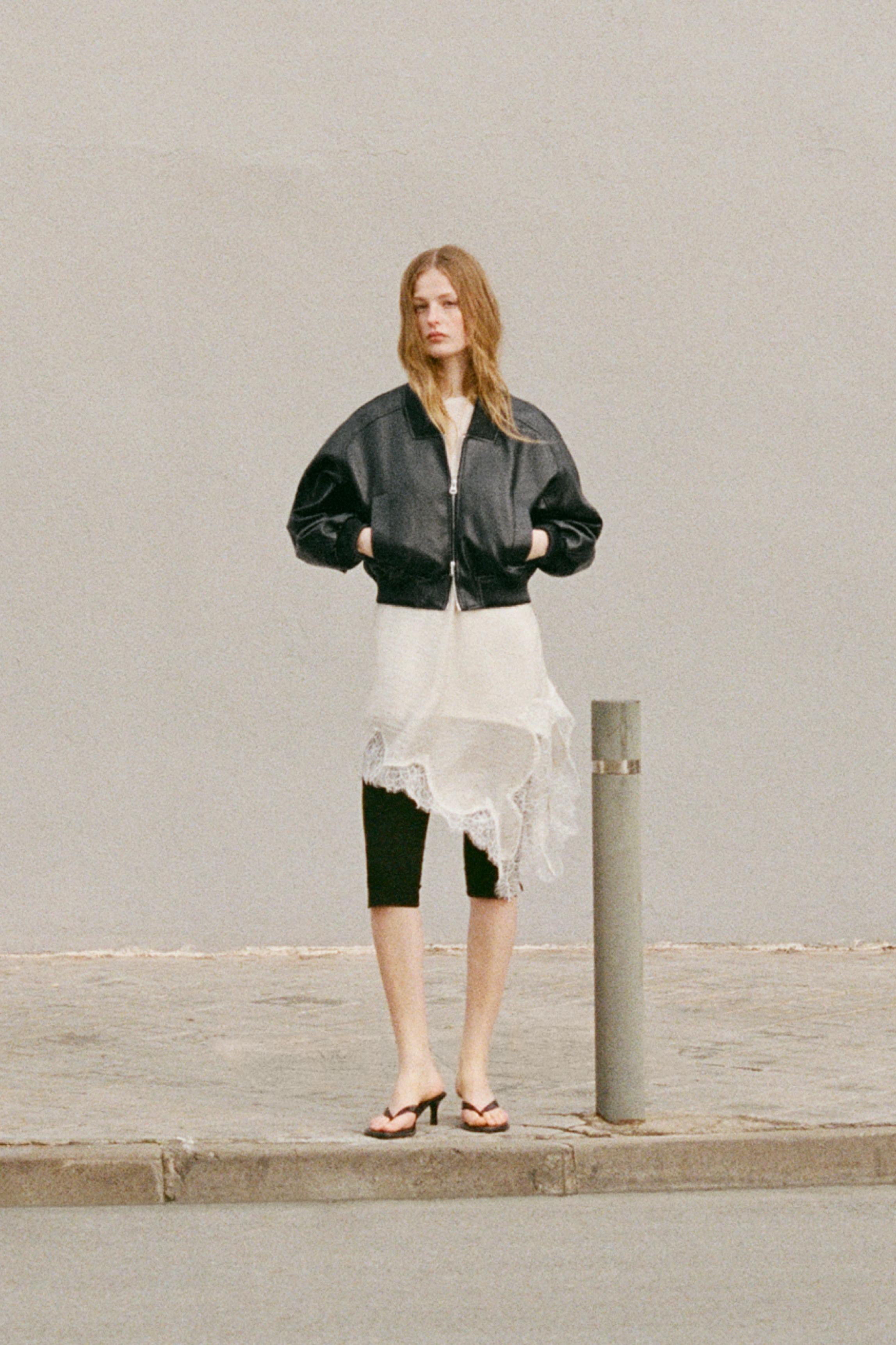 Faux leather bomber jacket — Black