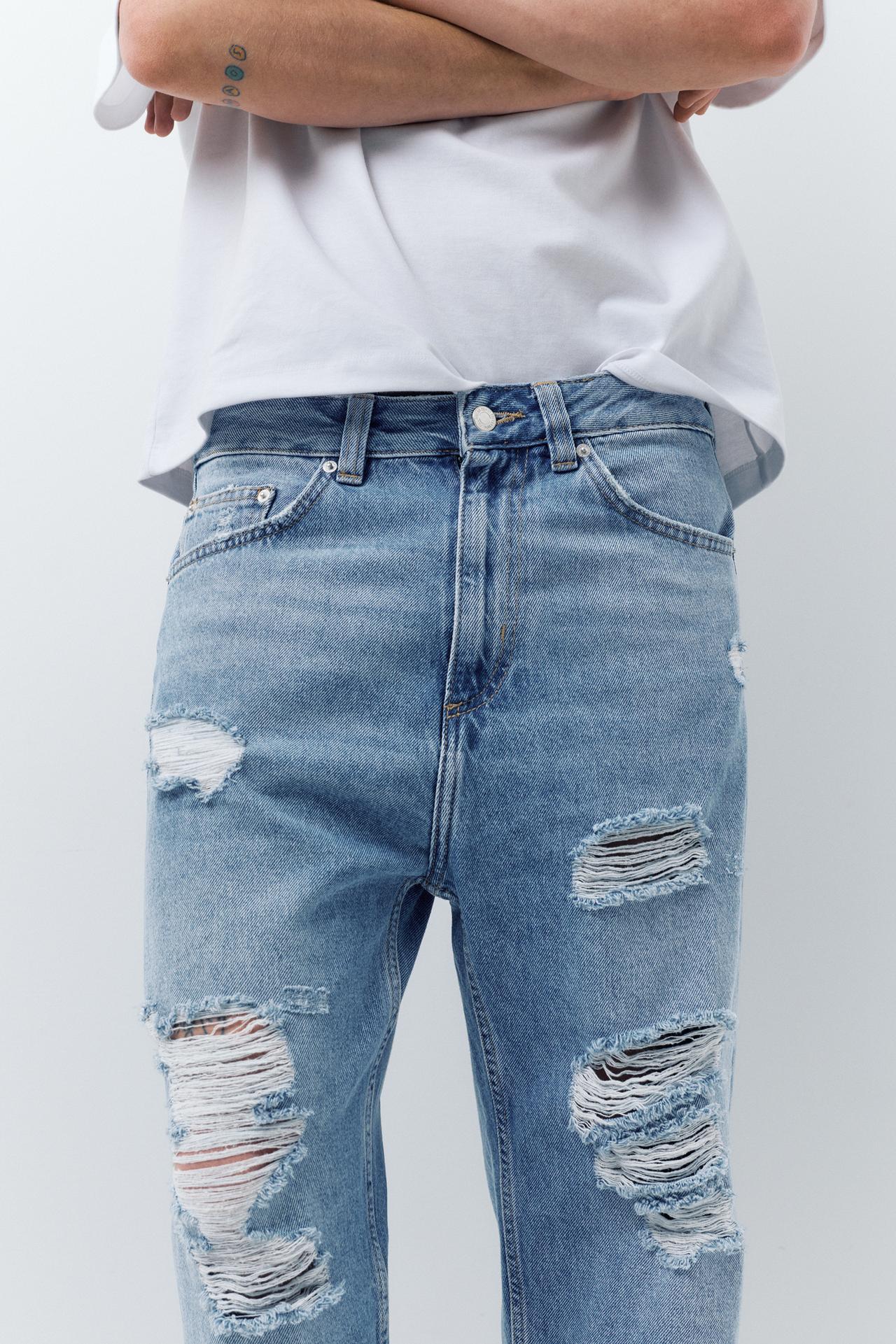 Relaxed fit ripped jeans — Pale indigo