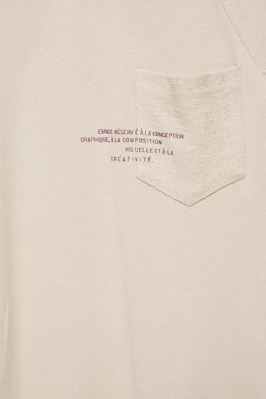 Sweatshirt with pocket and slogan — Sand 8
