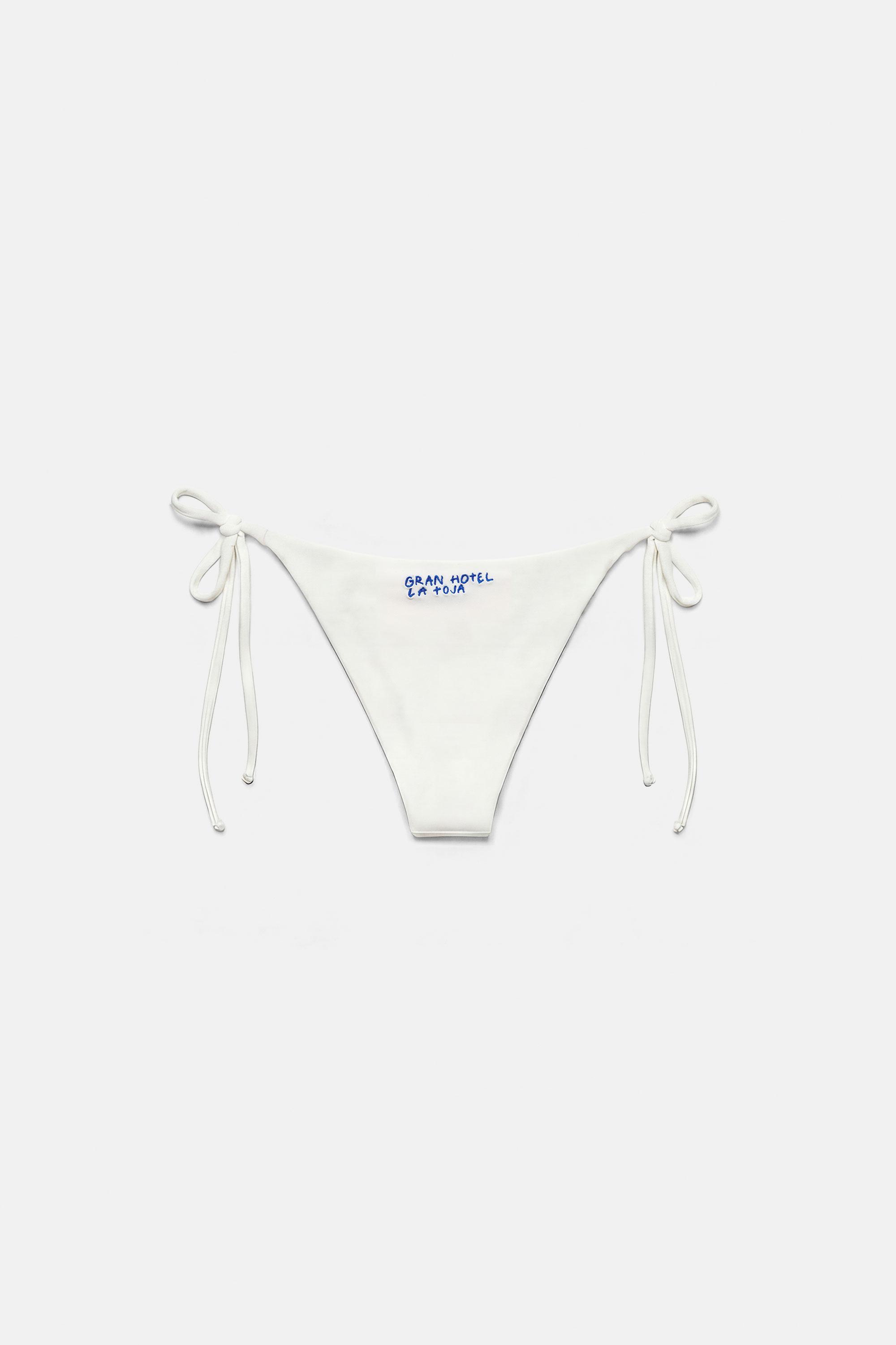 Embroidered bikini bottoms — Blue