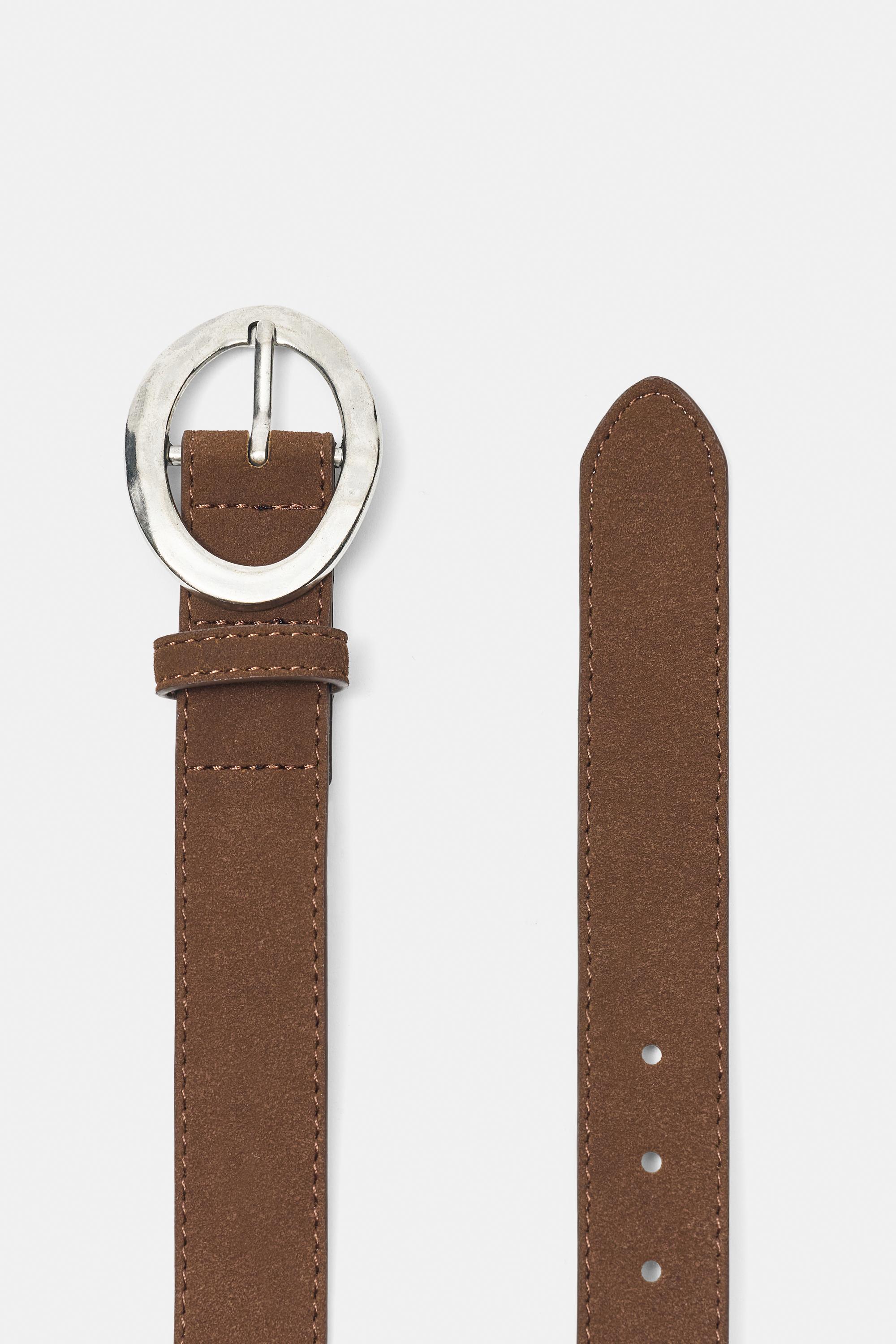 Belt with oval buckle — Ocher