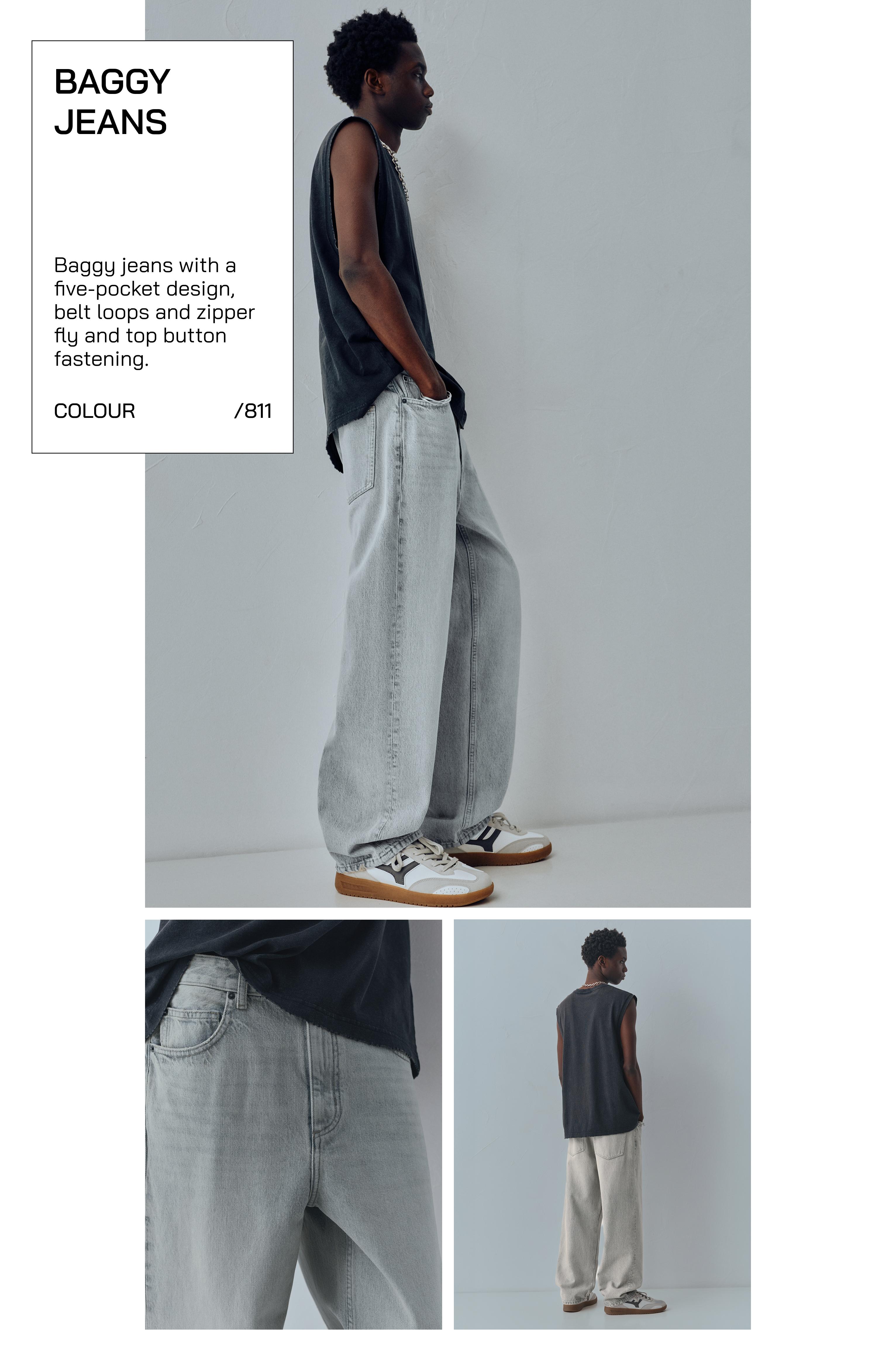 Baggy jeans — Pale grey