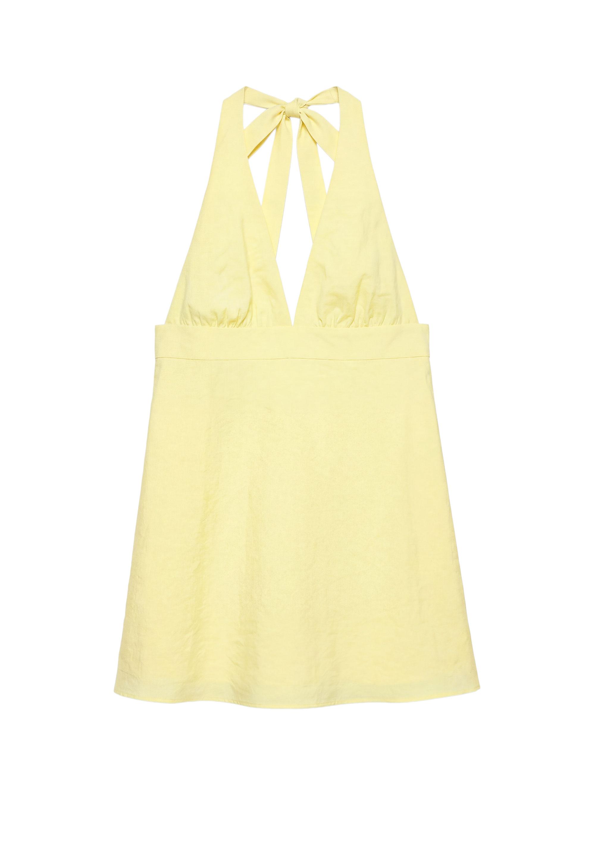 Short halter dress — Yellow