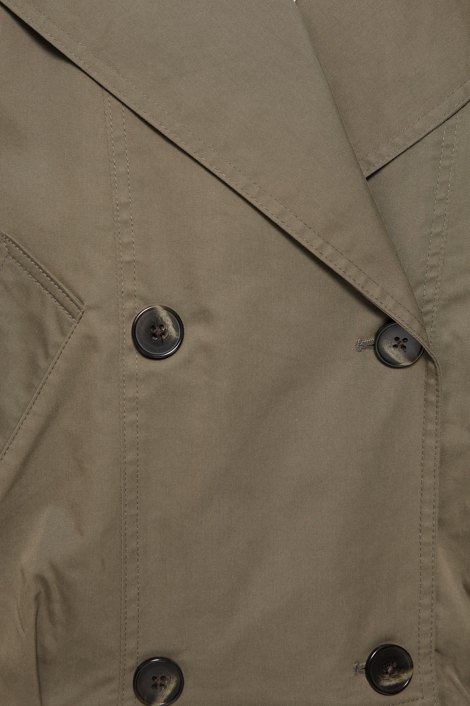 Balloon-fit short trench coat — Dark khaki