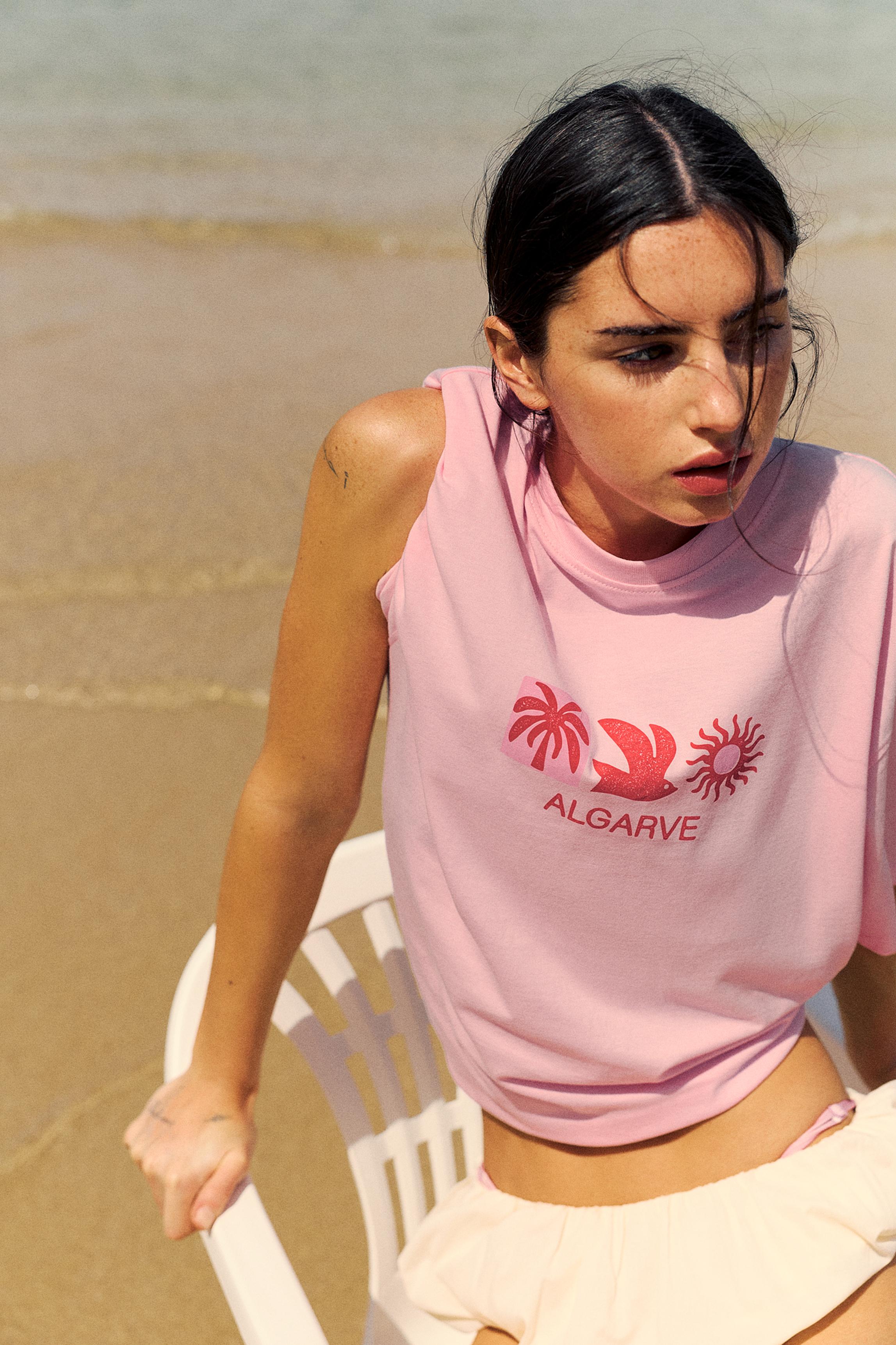 Algarve oversize graphic T-shirt — Pink