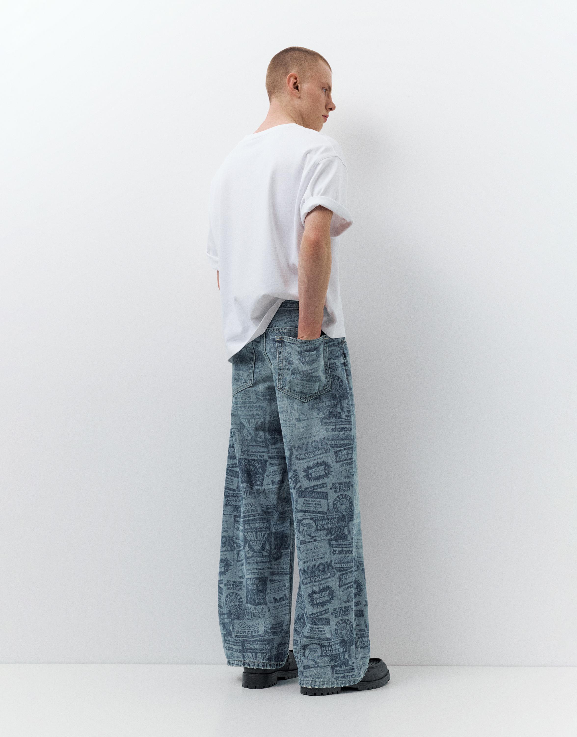 Stranger Things wide-leg jeans — Medium blue