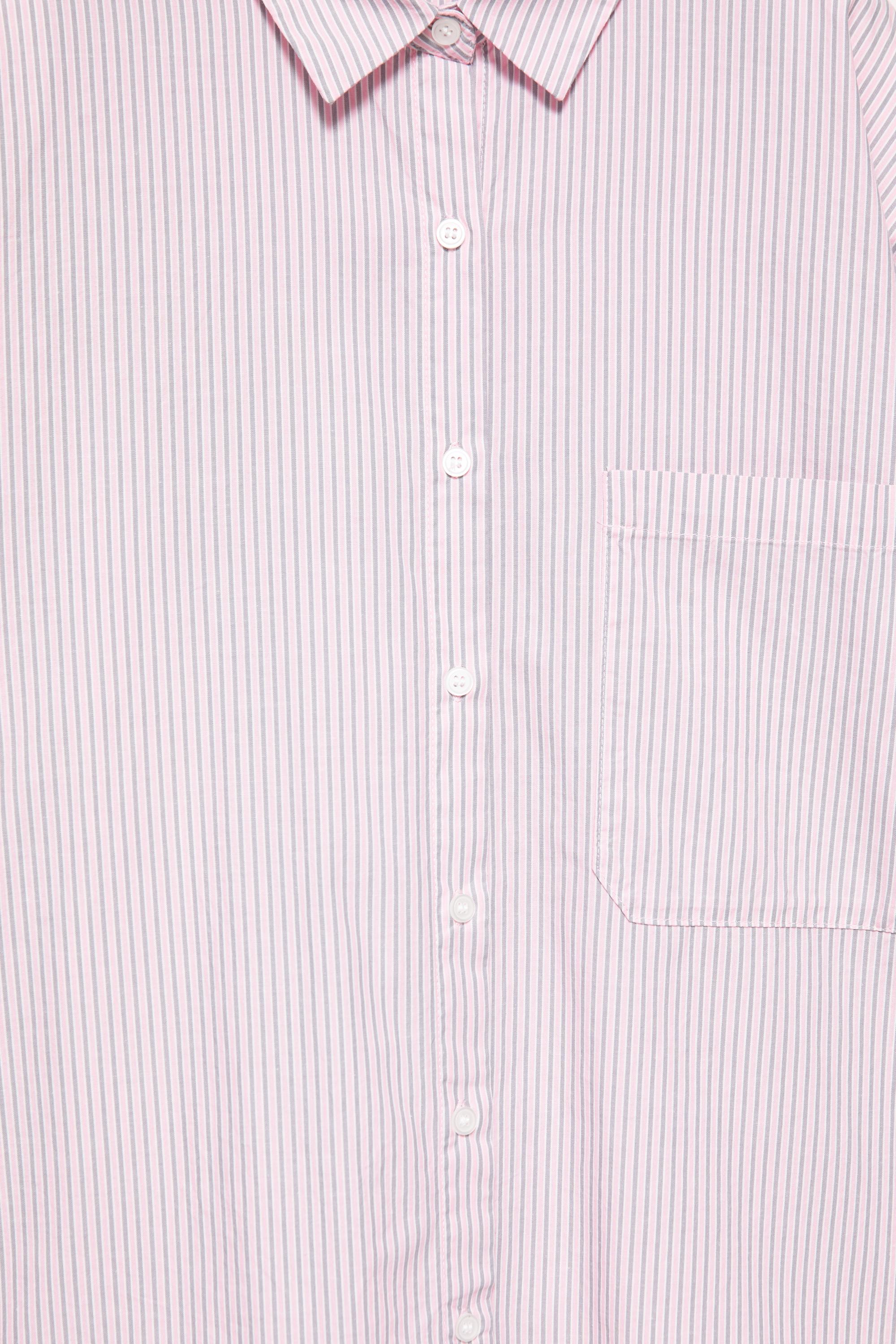 Embroidered striped shirt — Pastel pink