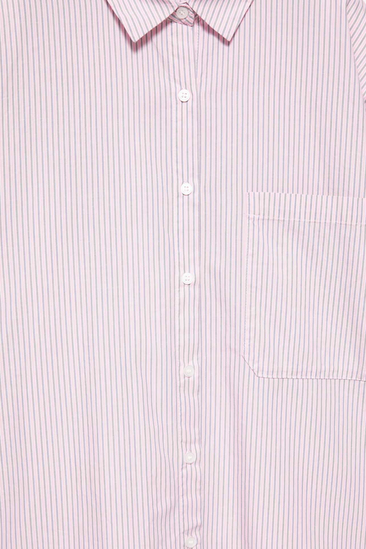 Embroidered striped shirt — Pastel pink