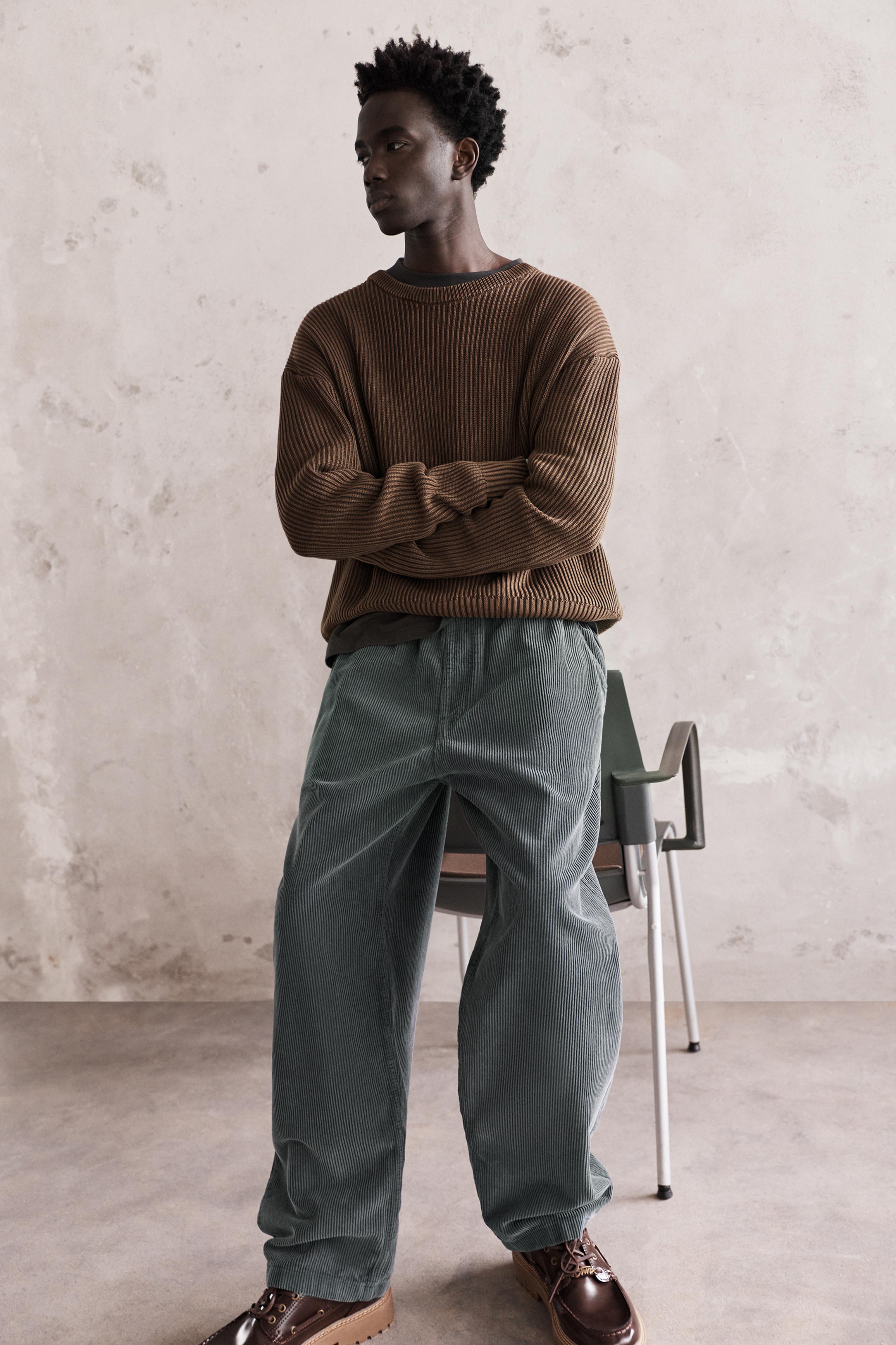 Kordonlu baggy kadife jogger pantolon - Görsel 16