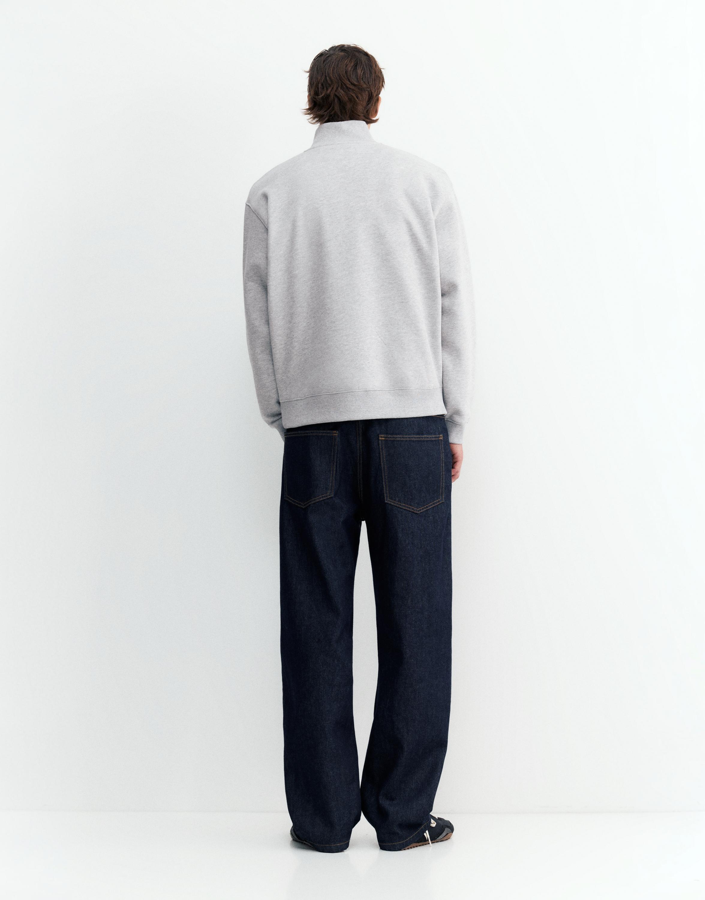 Quarter-zip sweatshirt — Grey marl