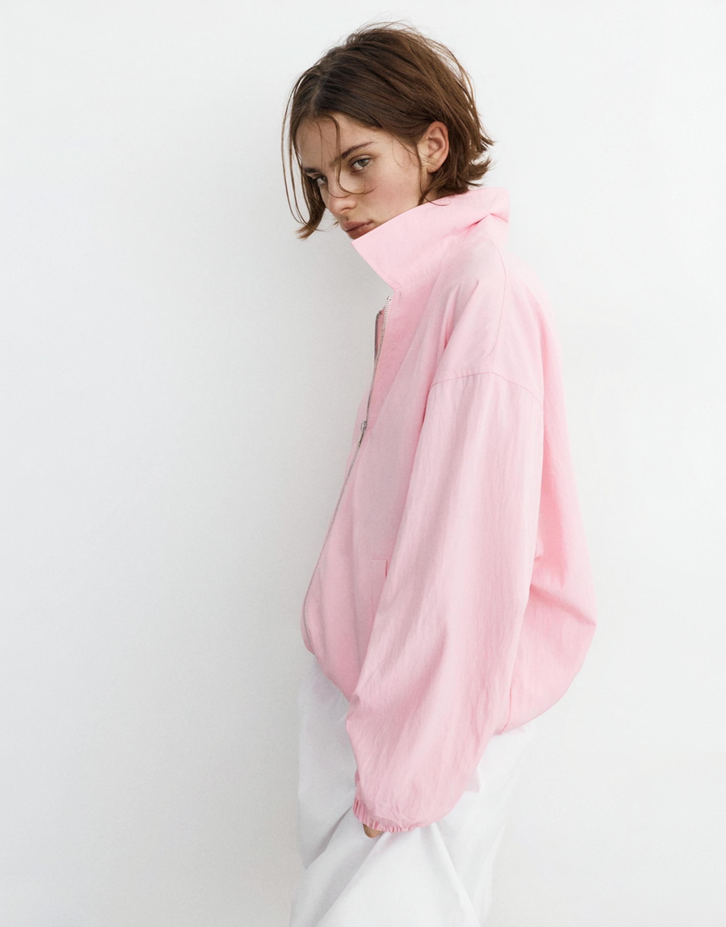 Fluid oversize jacket — Rose pink