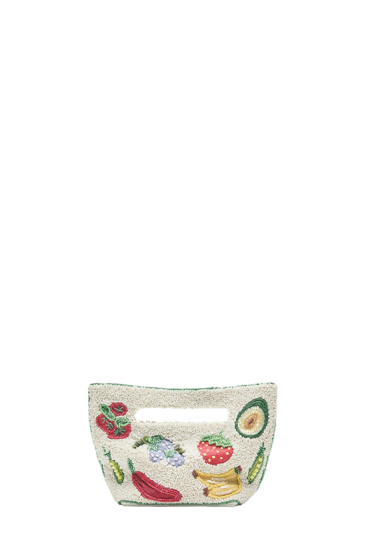 Beaded handbag — White