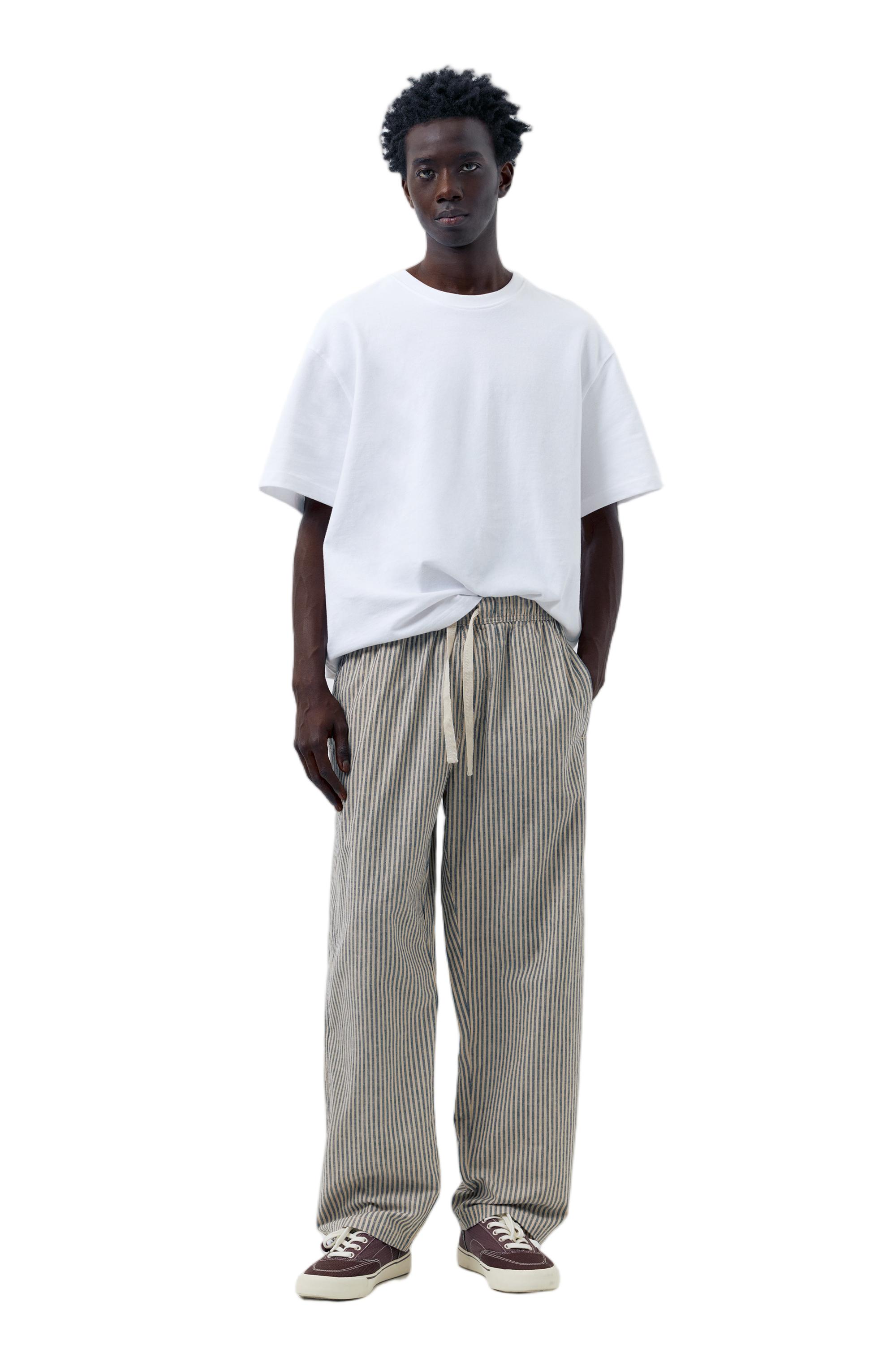 Rustik çizgili jogger pantolon - Görsel 17