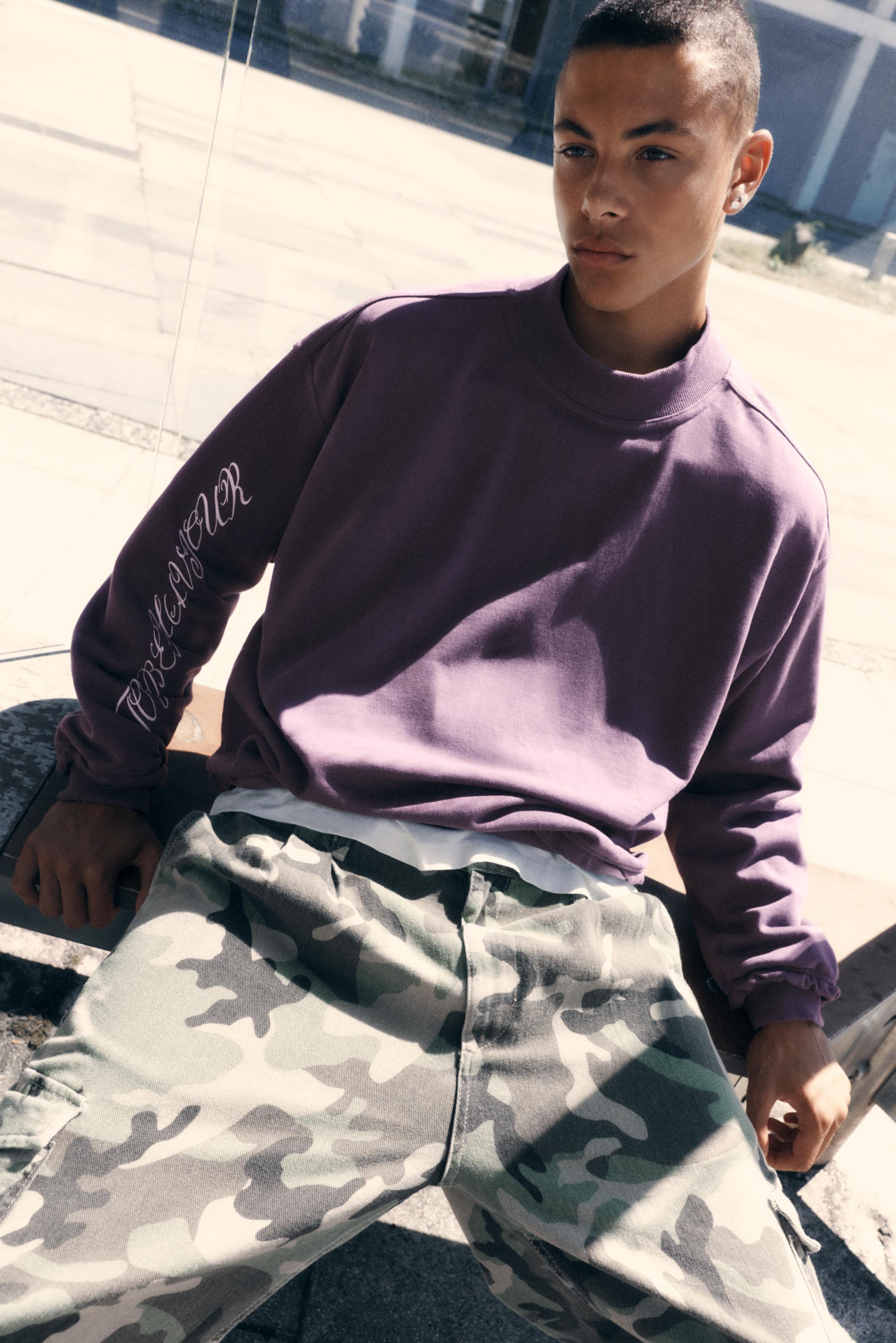 Pull&Bear STWD bisiklet yaka sweatshirt görsel 5