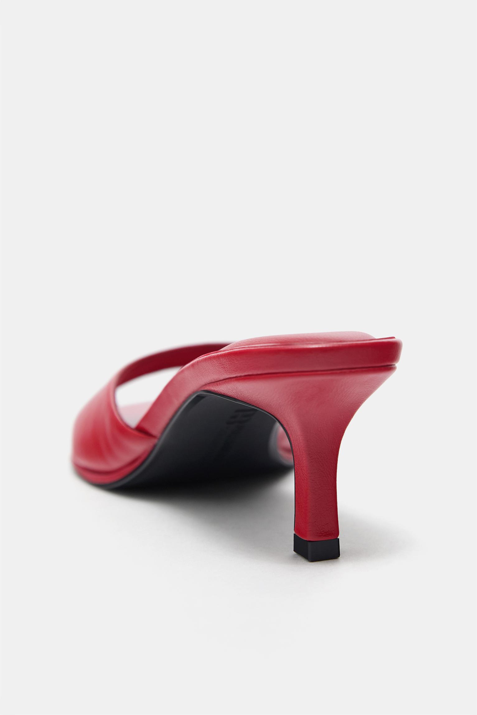 Mule high-heel sandals — Red