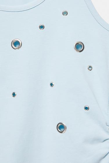 Eyelet tank top — Pastel blue 8