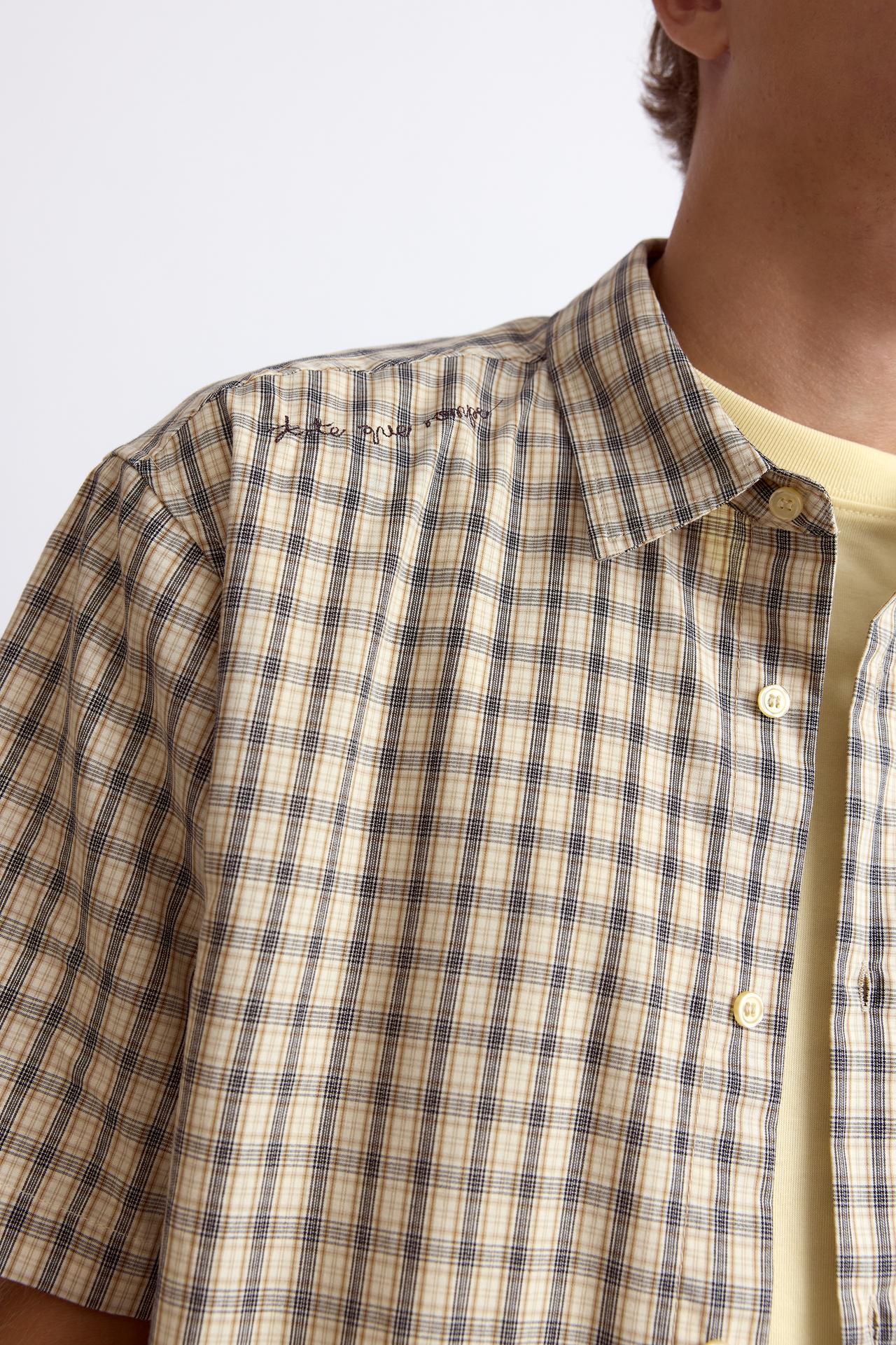 Short sleeve check shirt — Vanilla