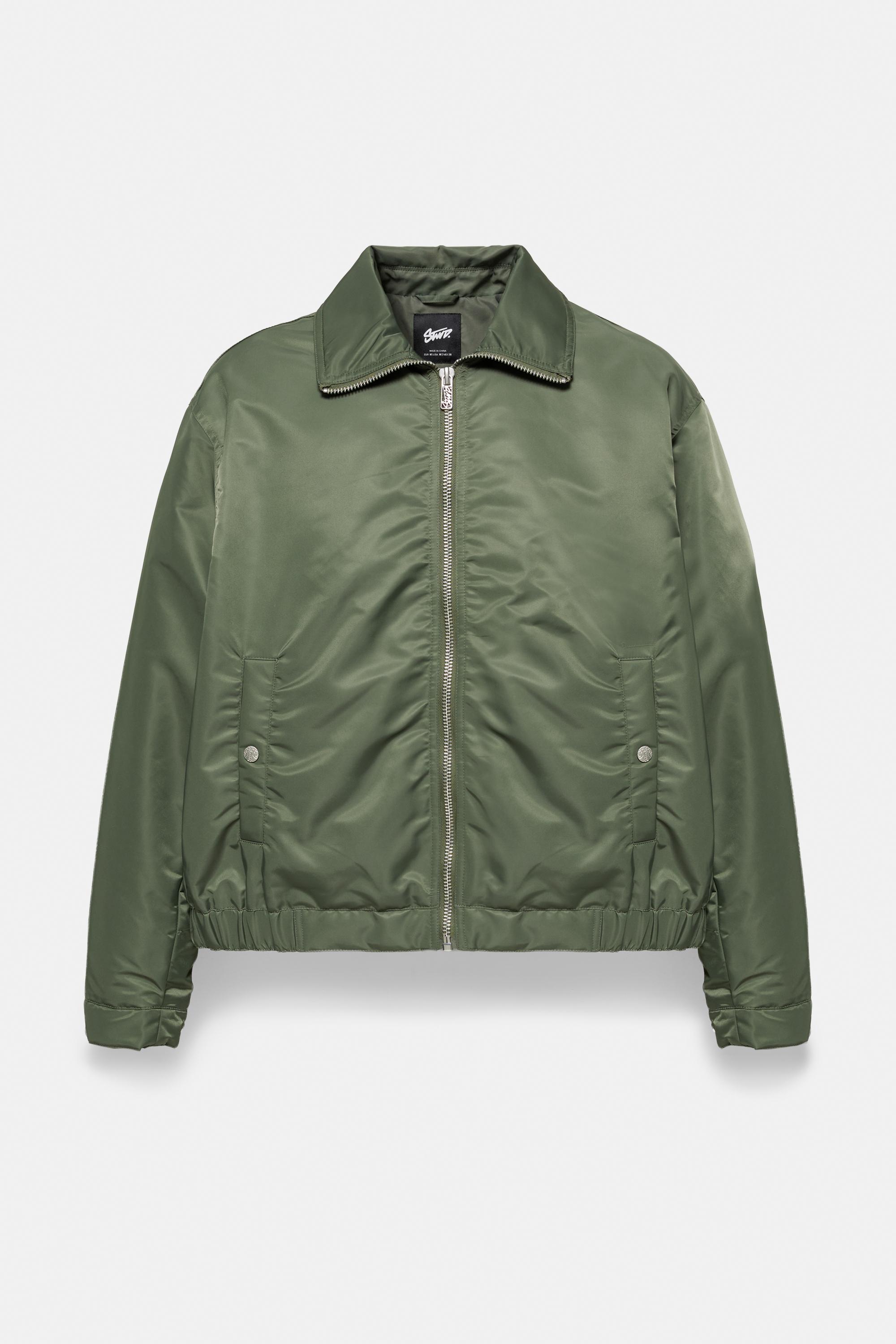 Shirt collar bomber jacket — Medium green